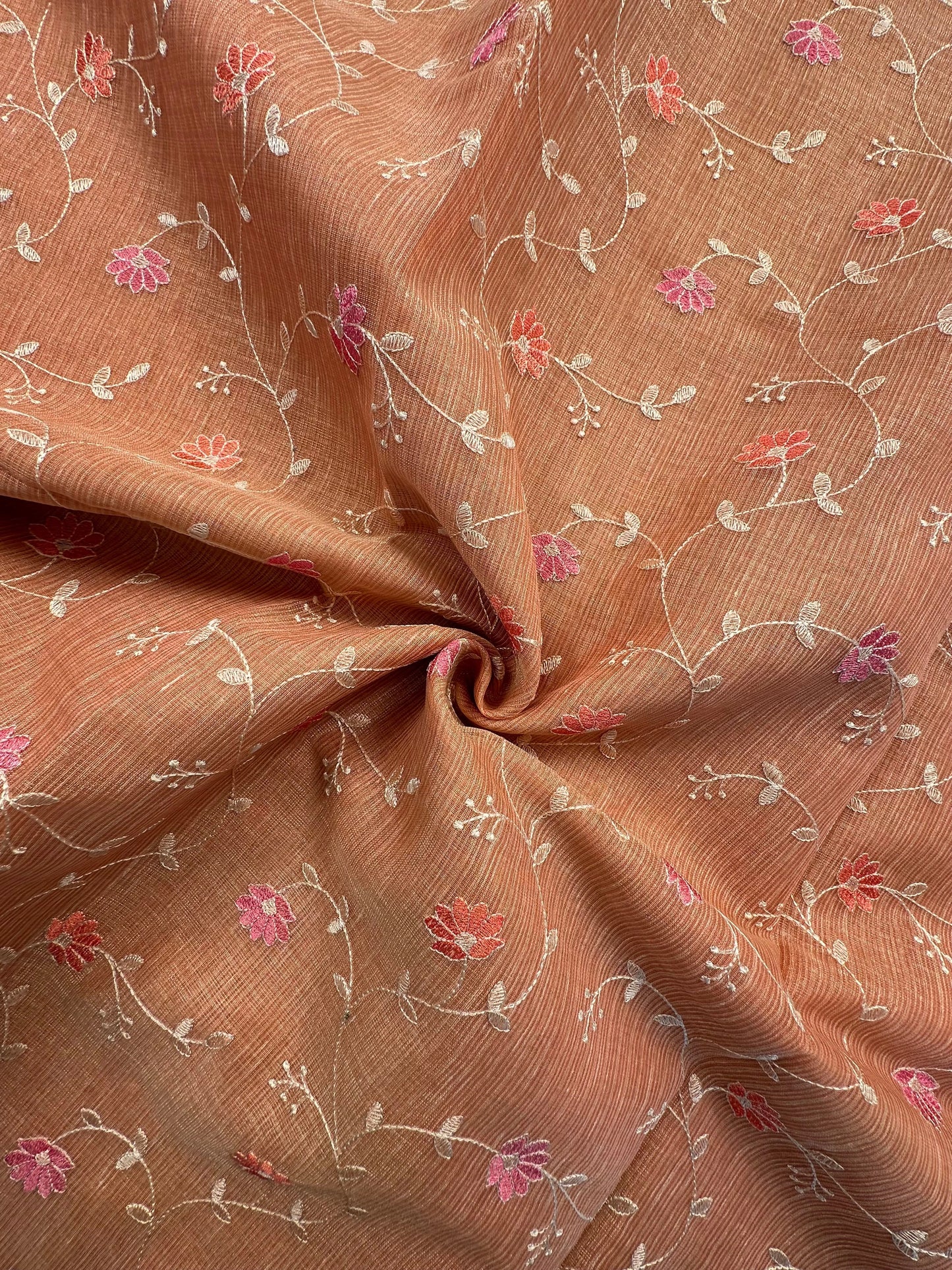 Peach Fancy Tissue Saree
