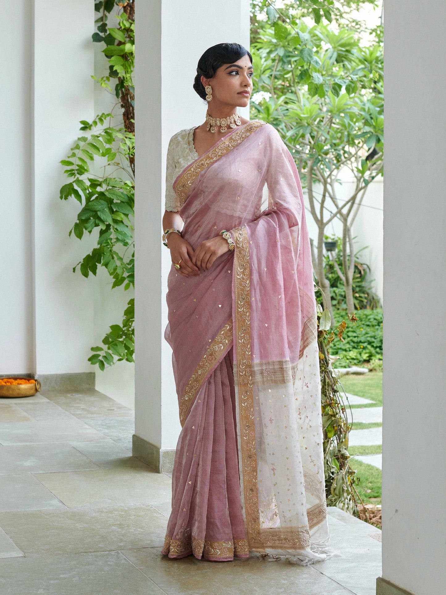 Pure Tissue Saree With Work