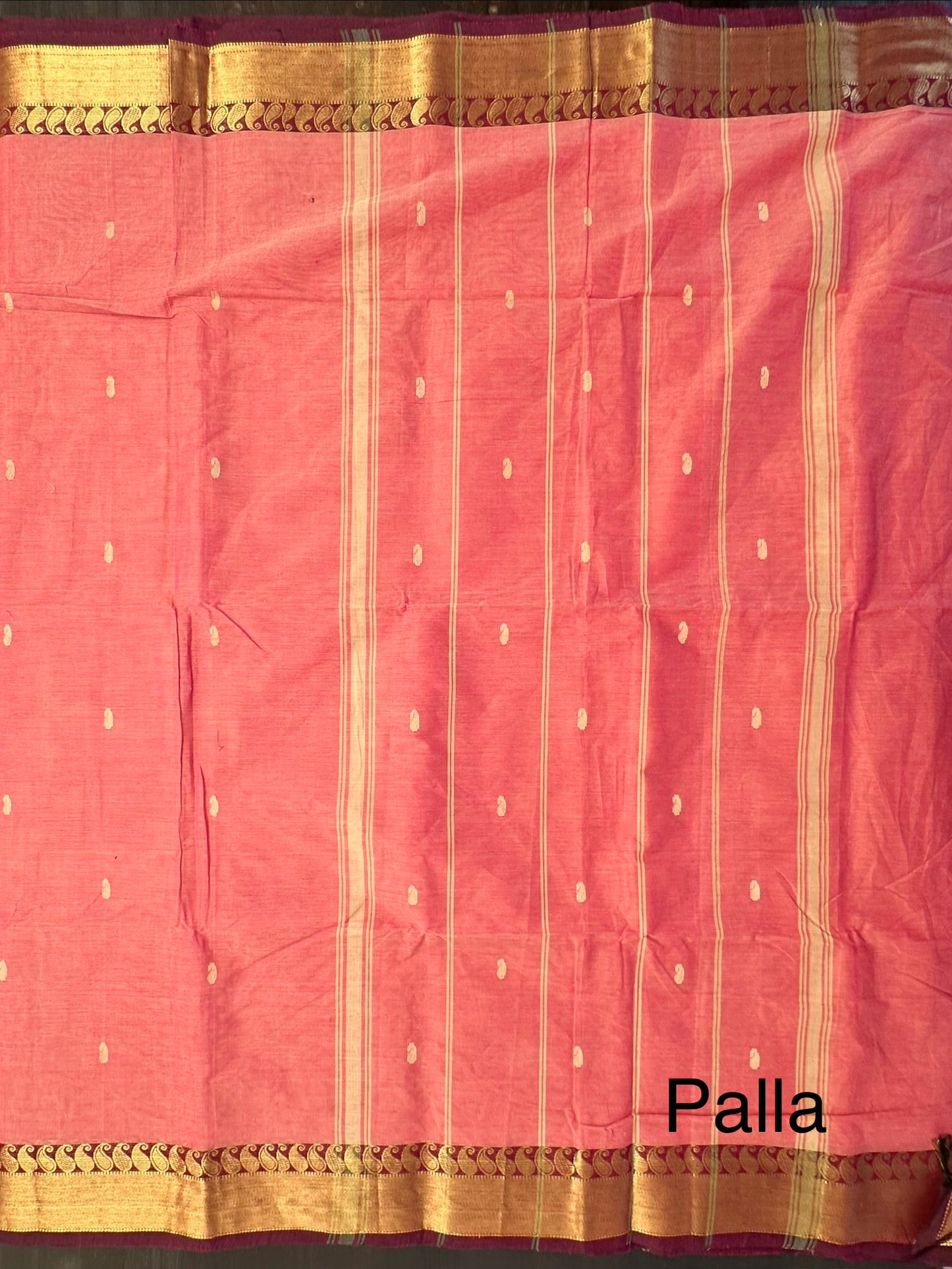 Pink Narayanpet Cotton Saree