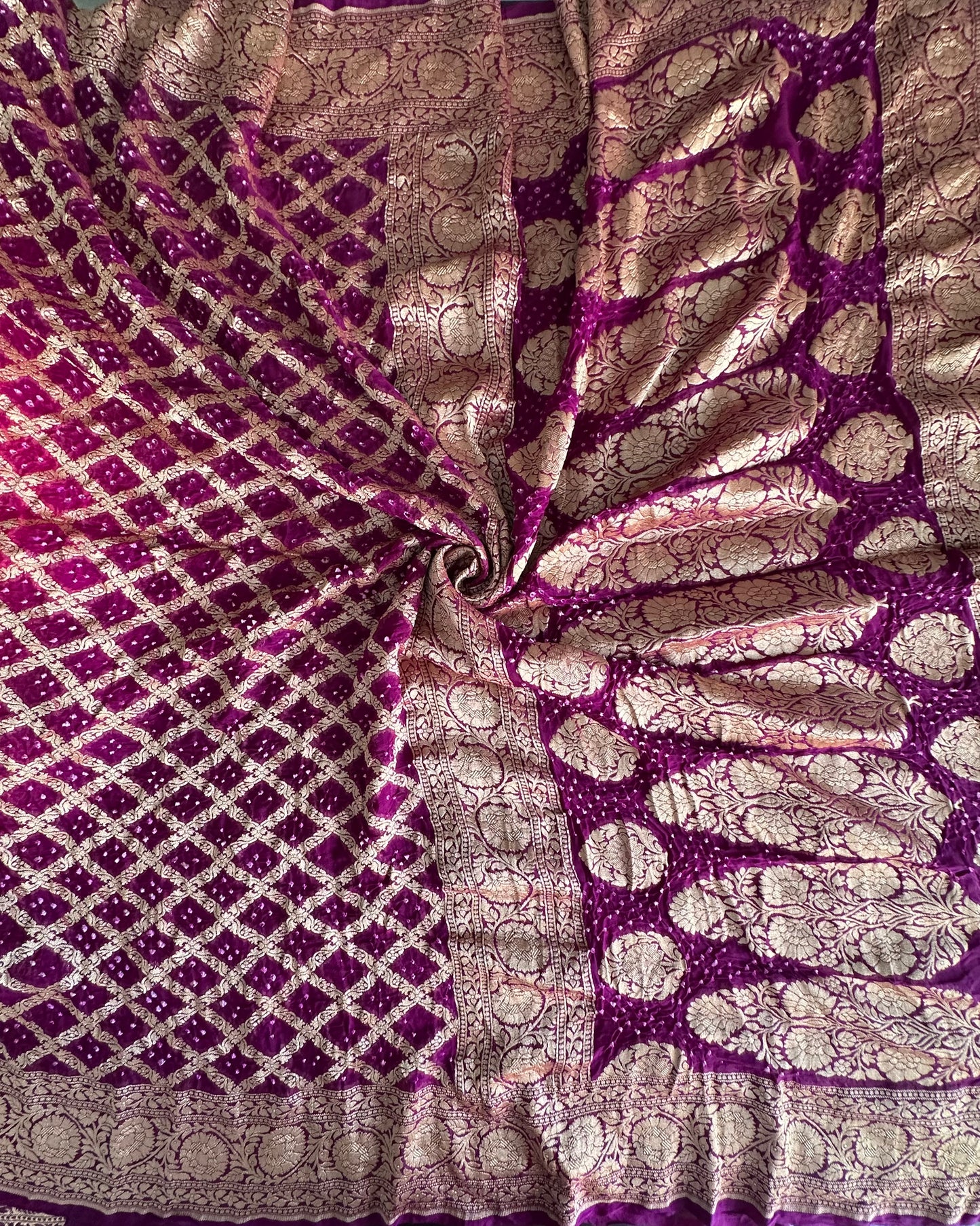 Pure Georgette Gharchola Bandhej Saree