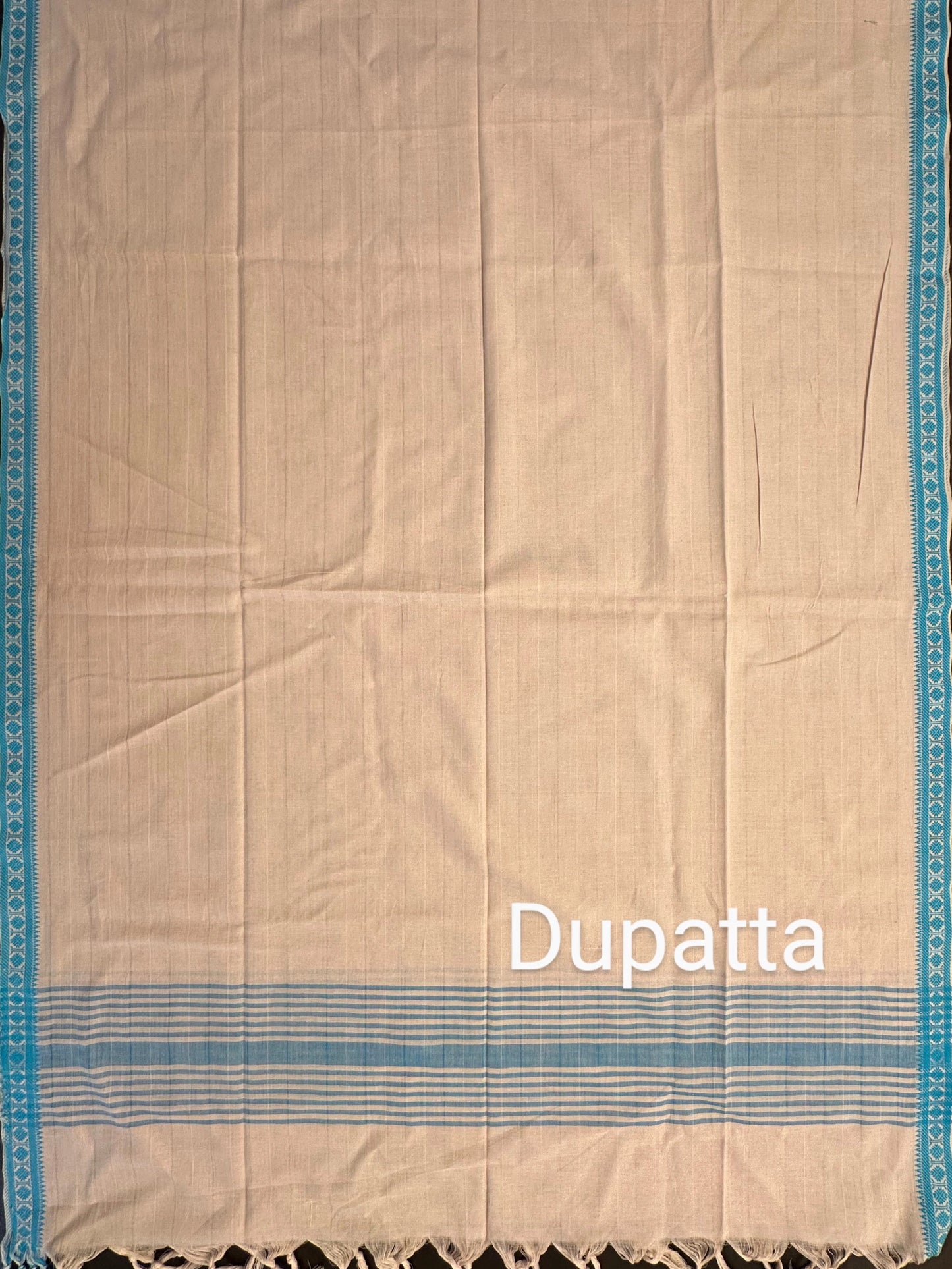 Beige - Firozi Mangalgiri Cotton Unstitched 3-Piece Suit