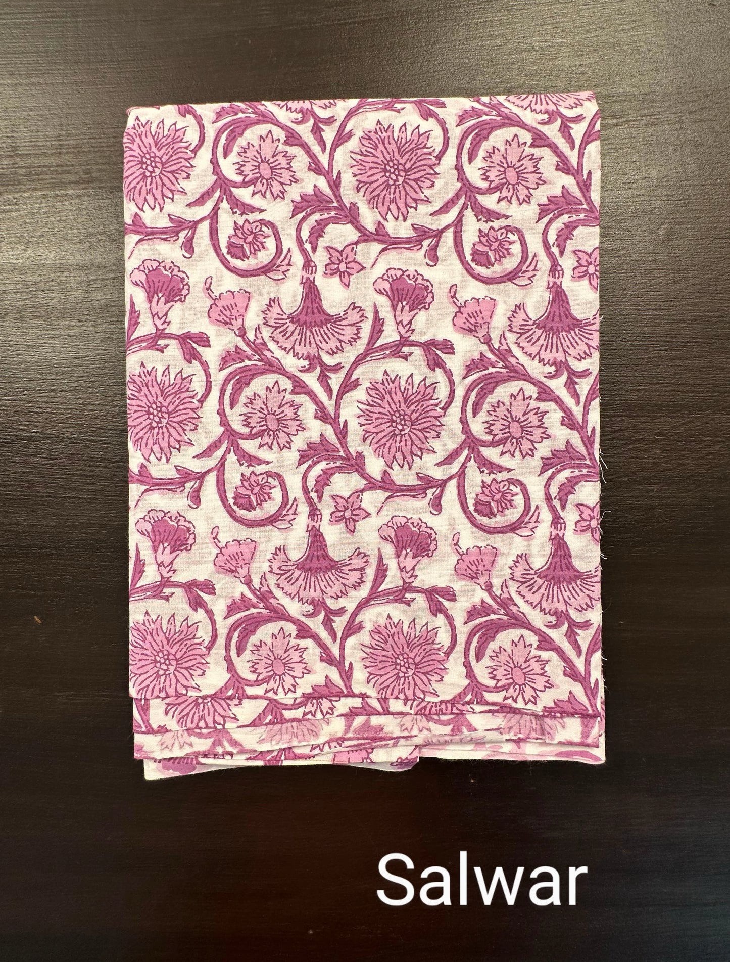 Off White-Purple Angrakha Printed Cotton 3-Piece Suit
