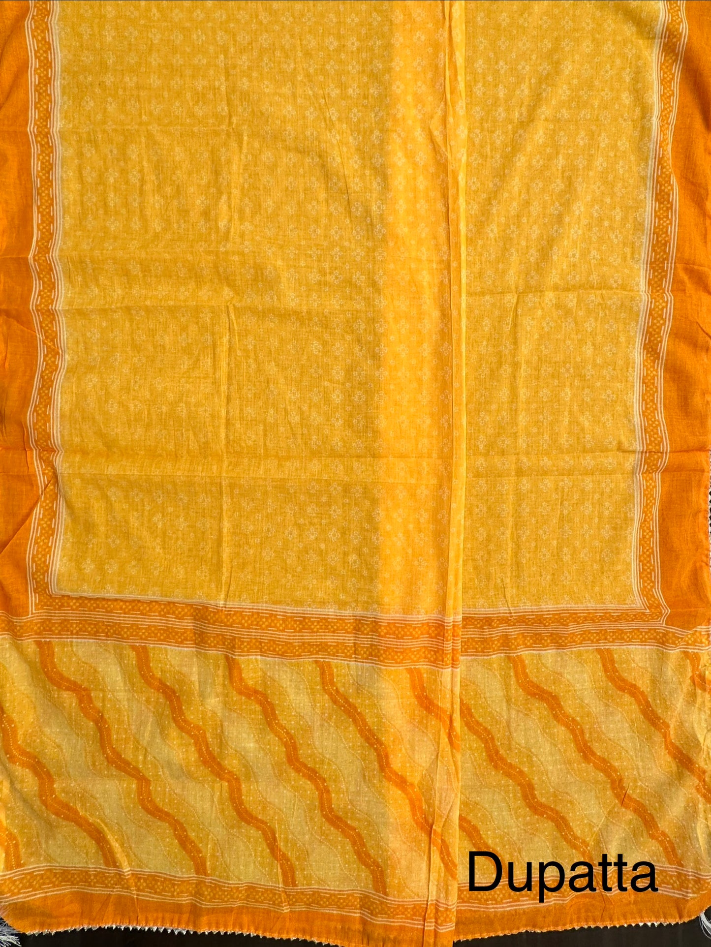 Yellow Jaipuri Necktie Cotton 3-Piece Suit