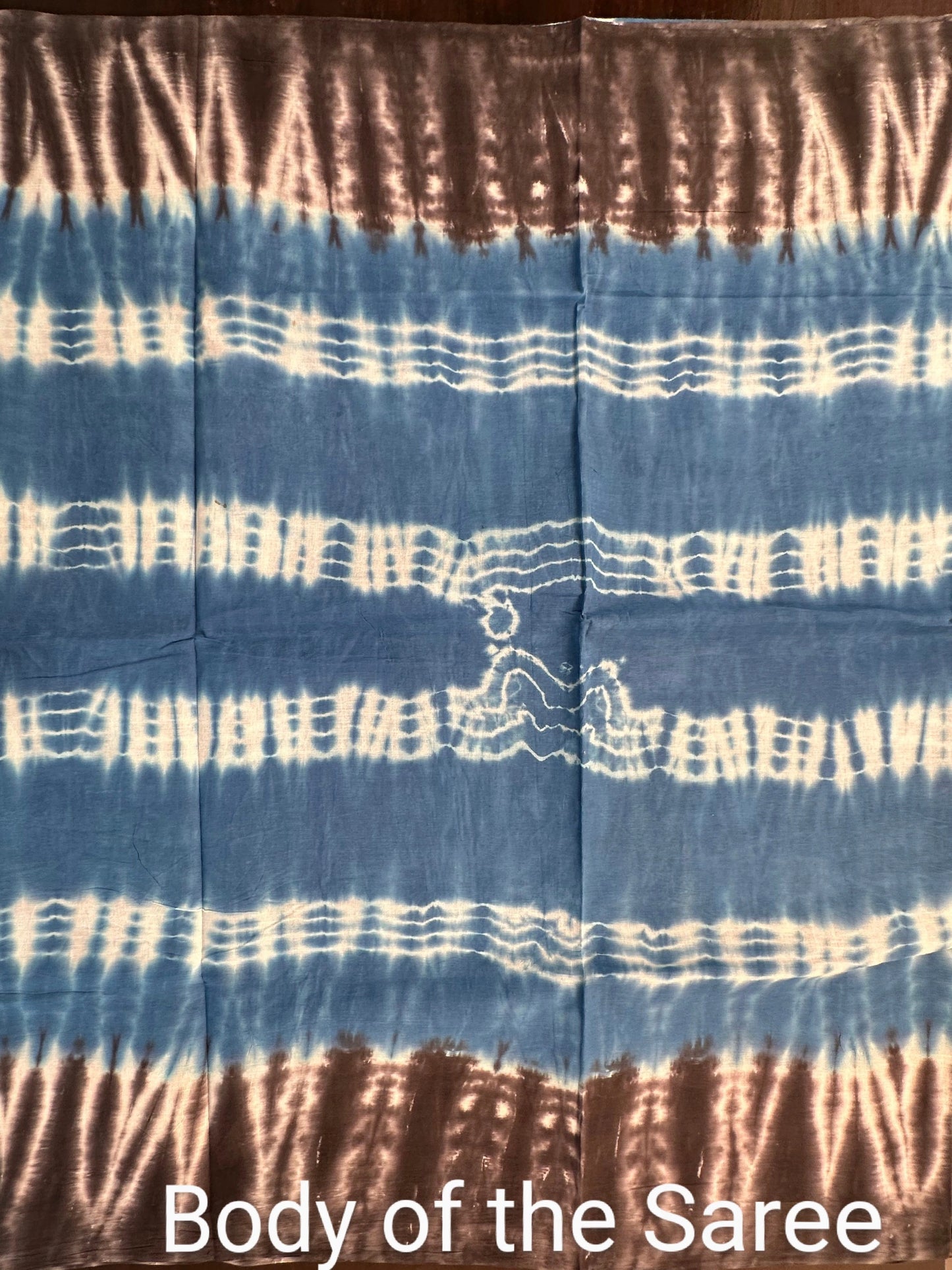 Blue-Black Batik Pure Cotton Saree