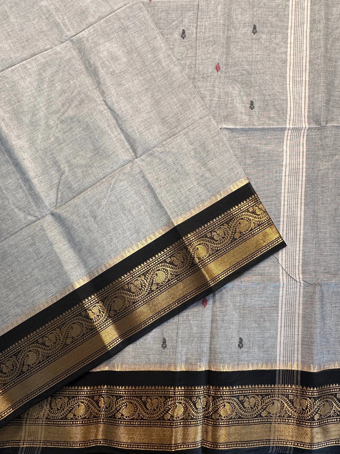 Grey Narayanpet Cotton Saree
