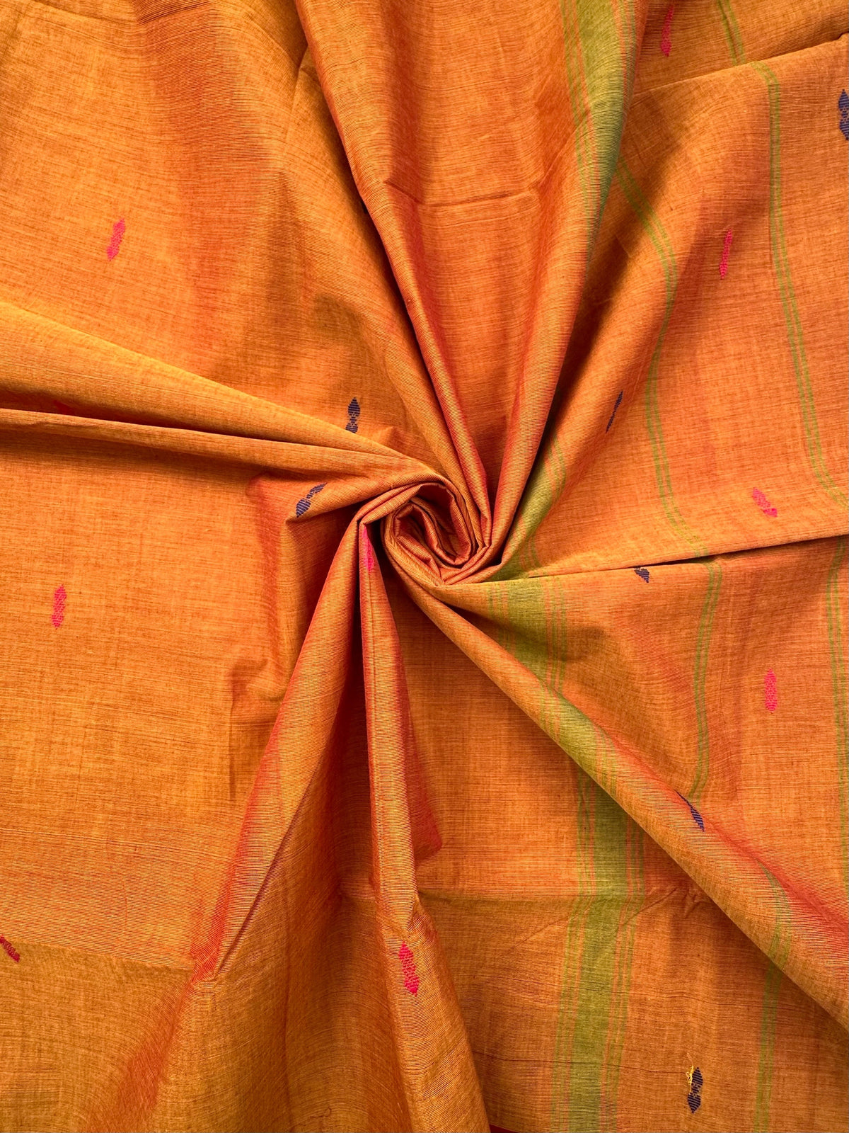 Mustard-Red Narayanpet Cotton Saree