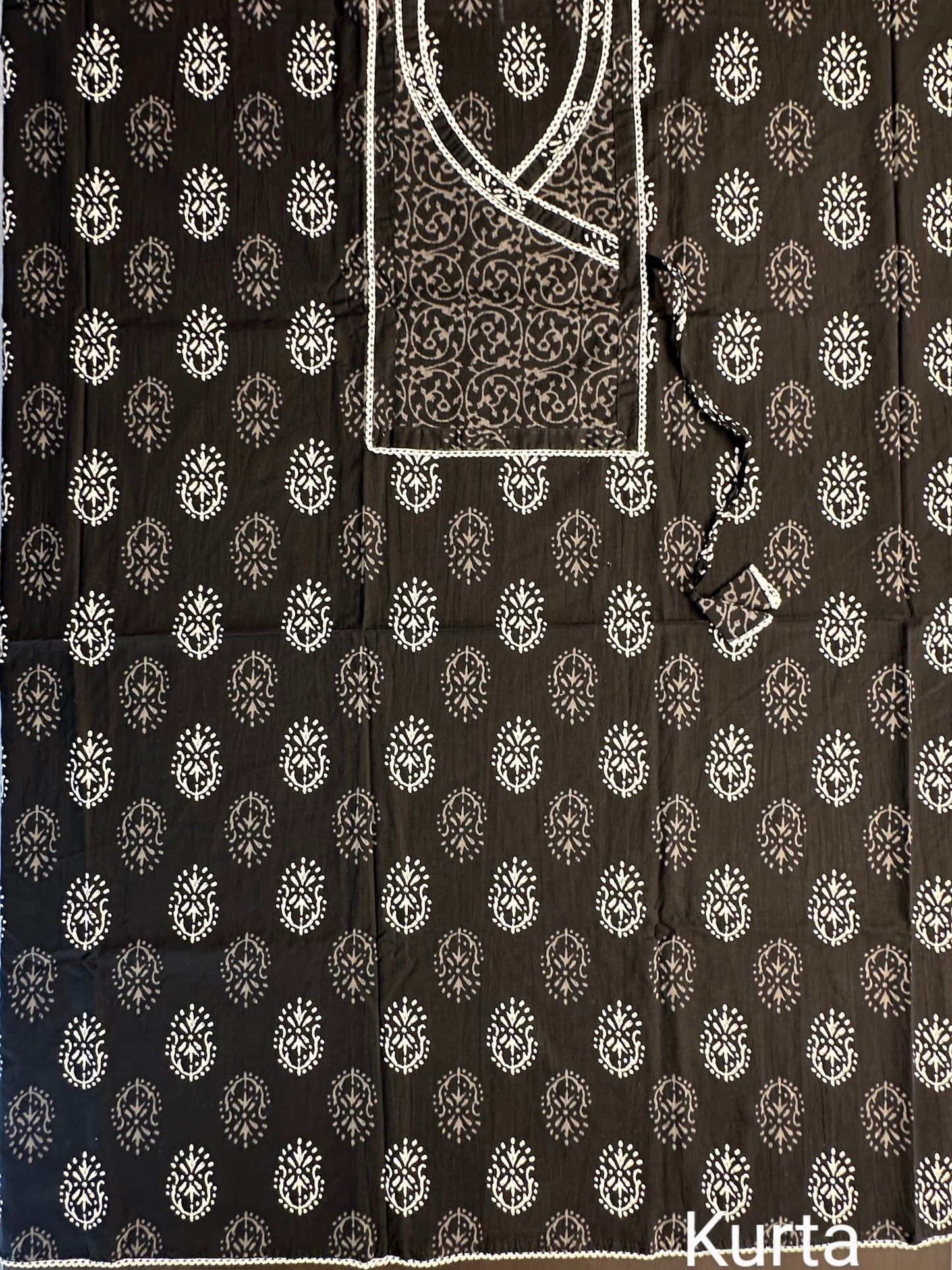 Angrakha Printed Cotton 3-Piece Suit