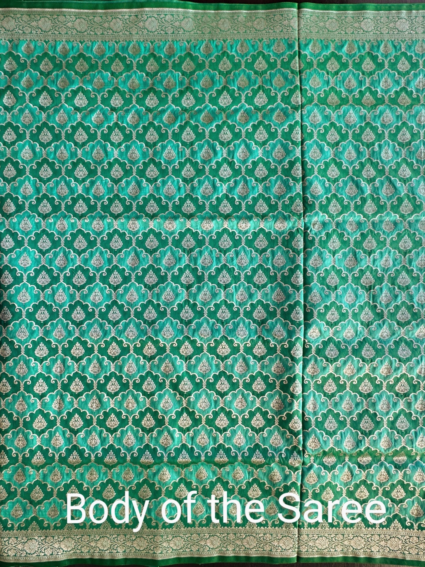 Sea Green Banarasi Rangkaat Blended Silk Saree