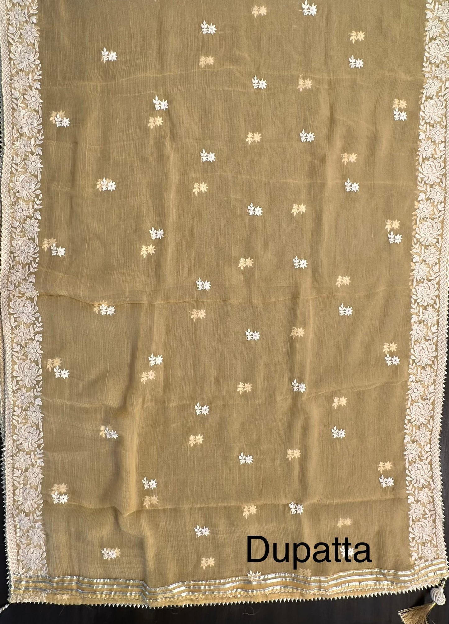 Mustard Art Organza 3-Piece Suit