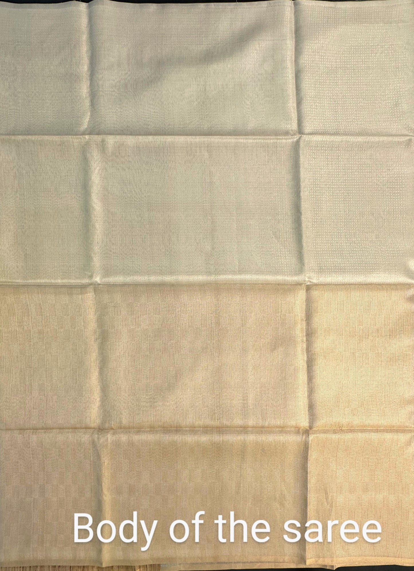 Golden-Silver Emboss Tissue Silk Saree