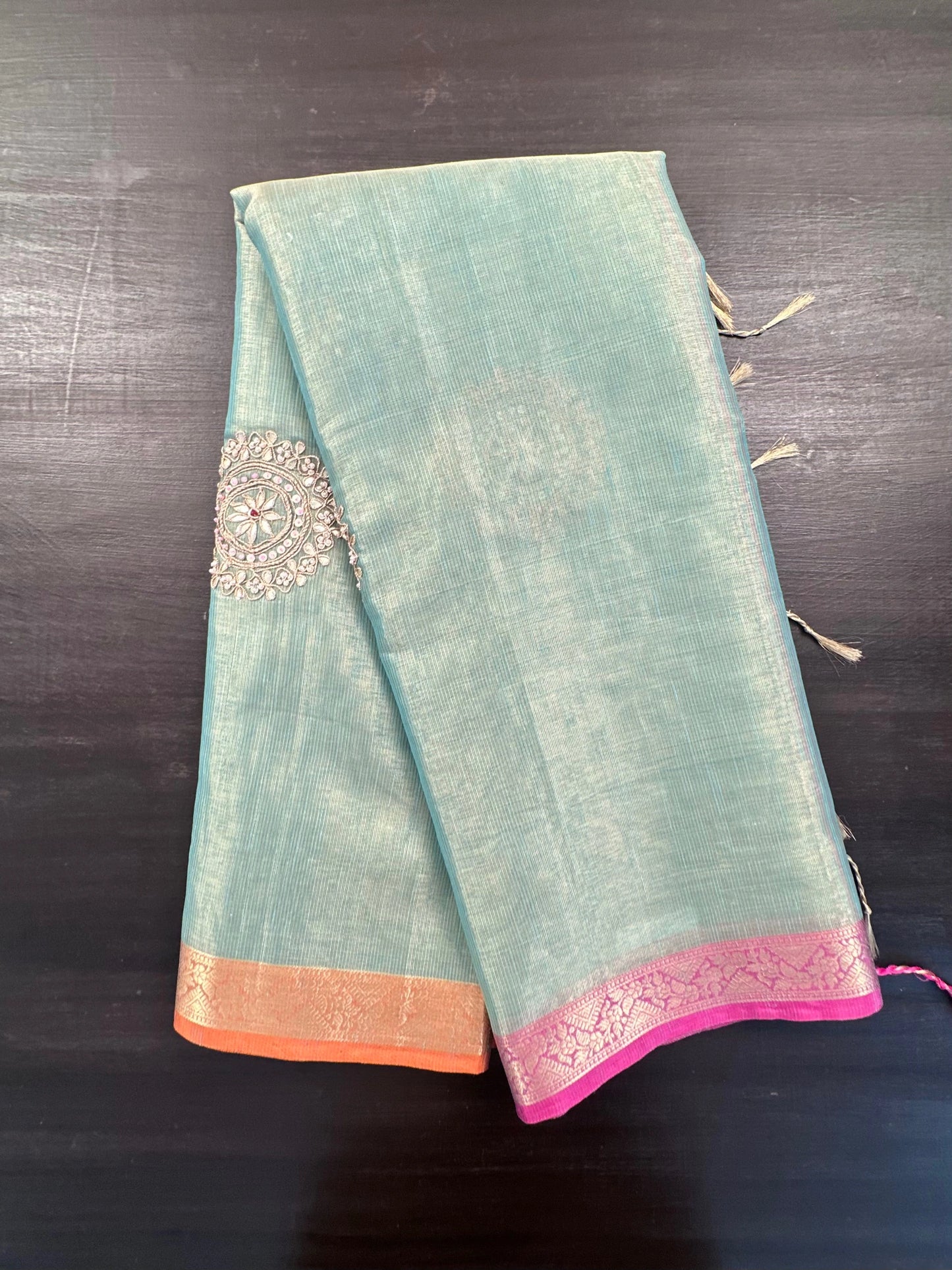 Green HandWork Tissue Saree