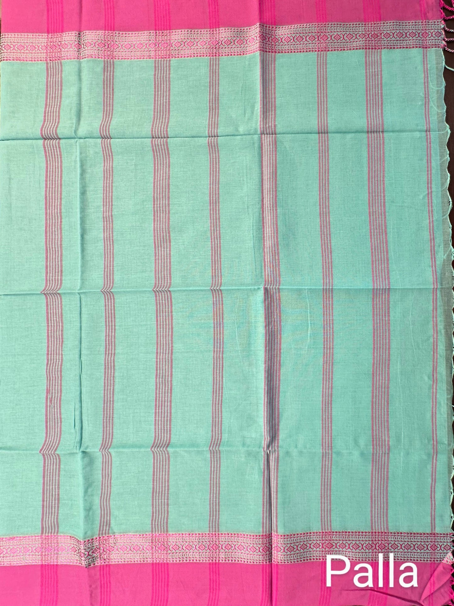 Sea Green-Purple Tripura Cotton Saree