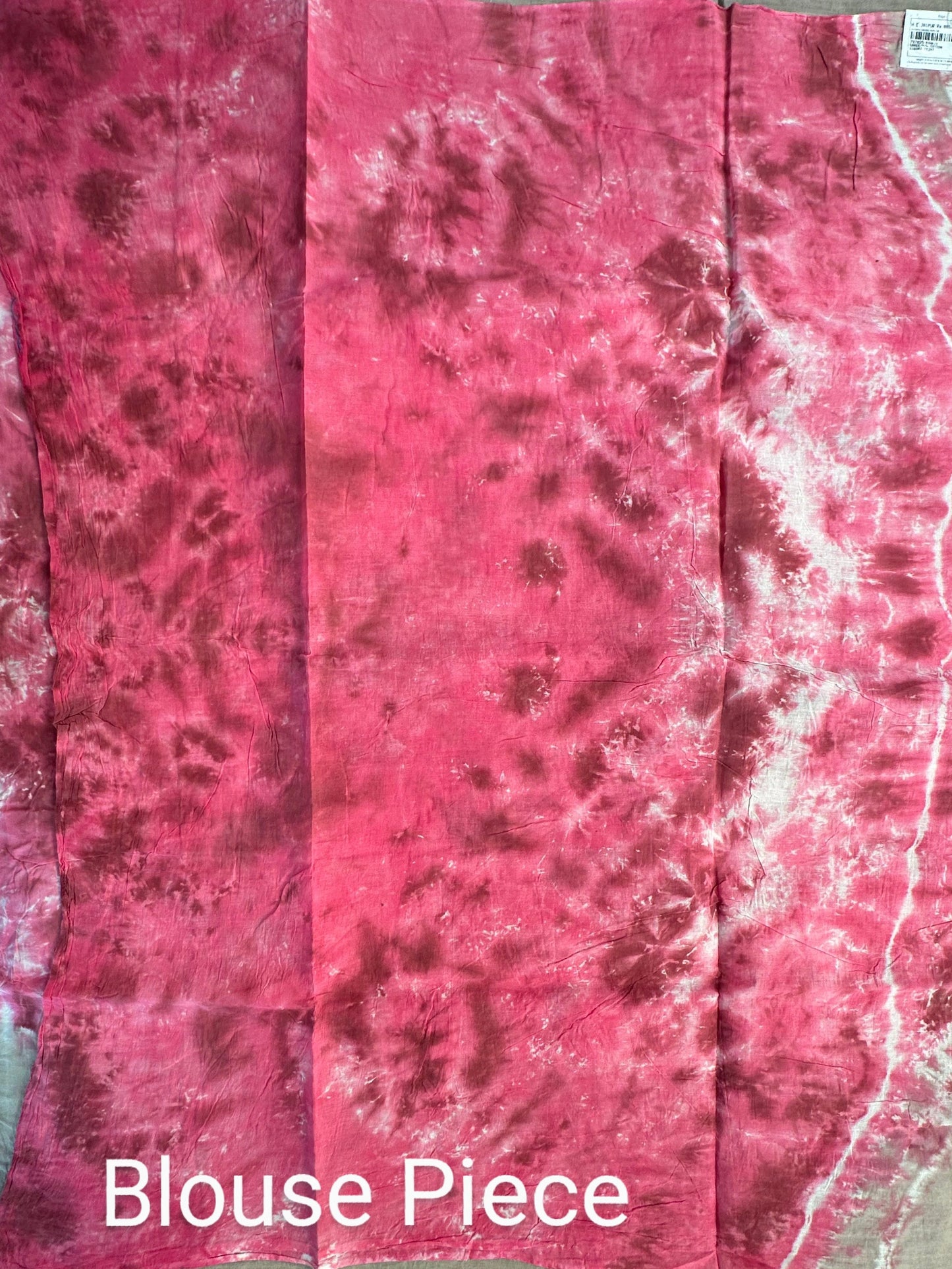 Pink-Beige Batik Pure Cotton Saree