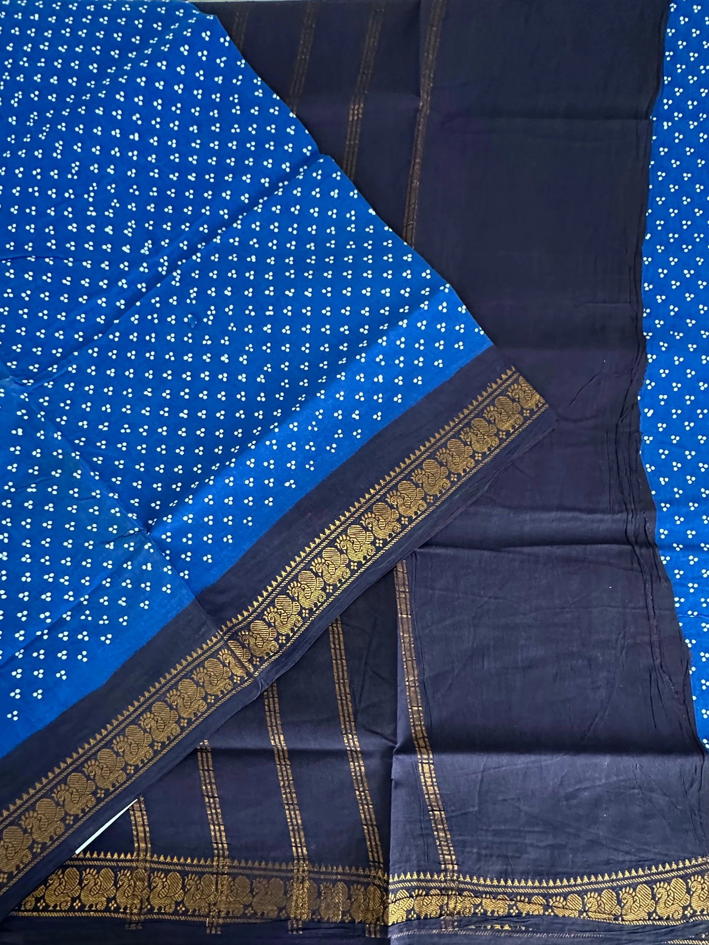 Blue Soongadi Cotton Saree