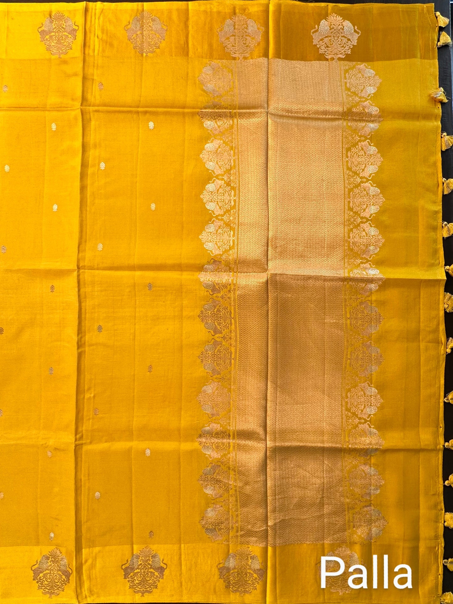 Olive Green Banarasi Satin Saree
