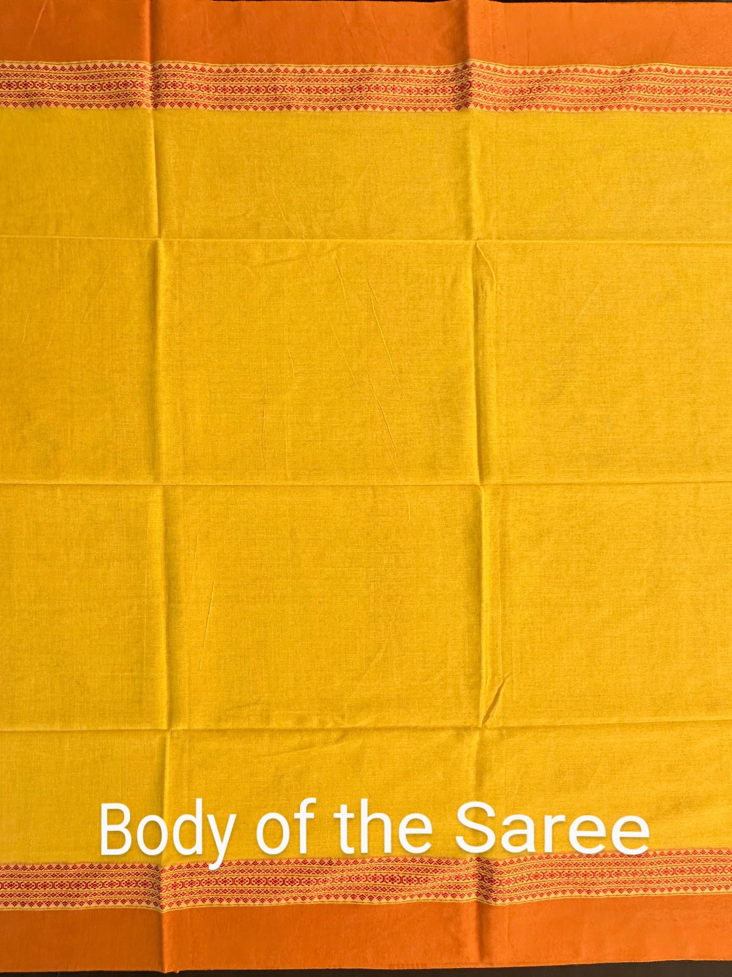 Yellow -Mustard Tripura Cotton Saree