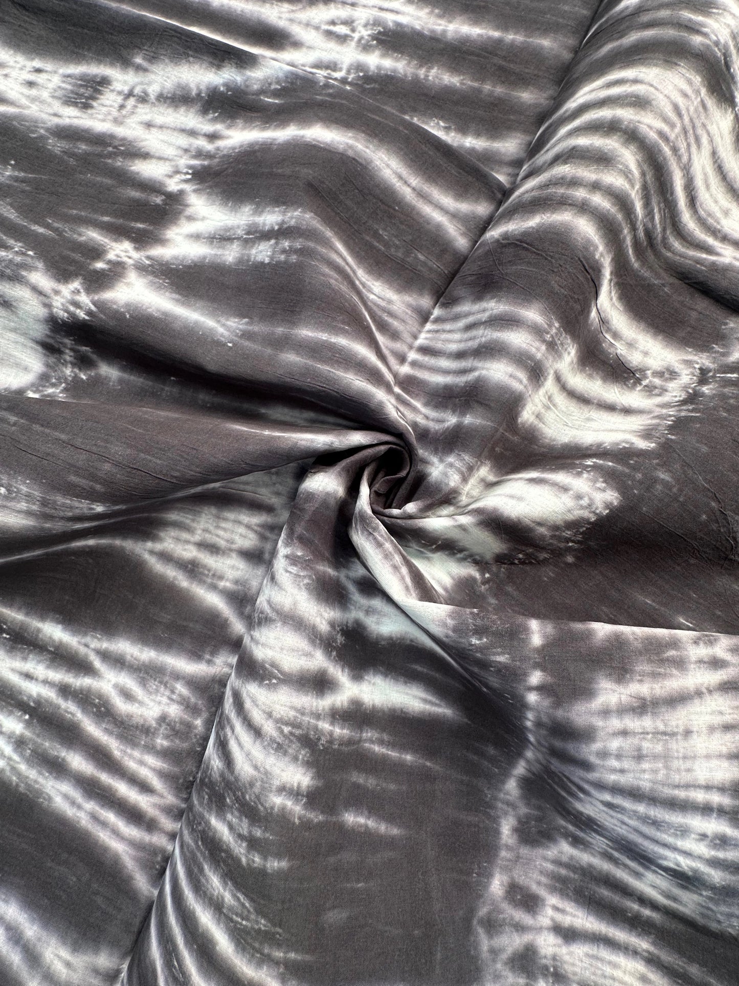 Blue-Black Batik Pure Cotton Saree