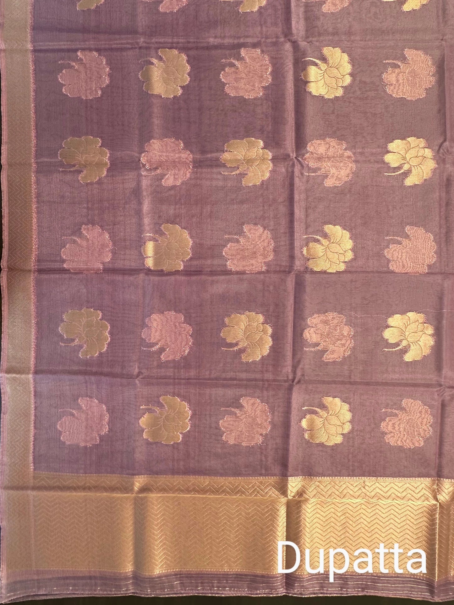 Banarasi Brocade Woven Unstitched Suit Fabric With Organza Dupatta