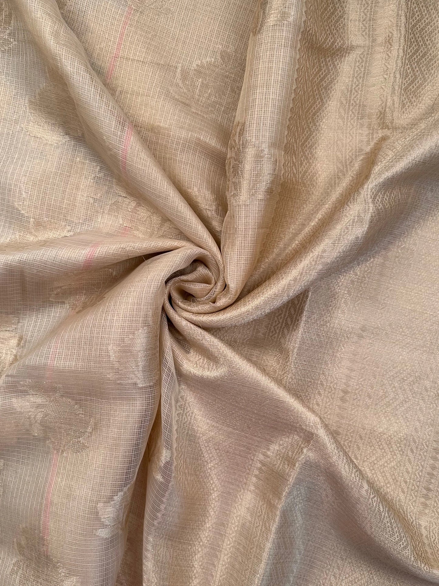 Beige Arvita Kota Doria Fancy Cotton Saree