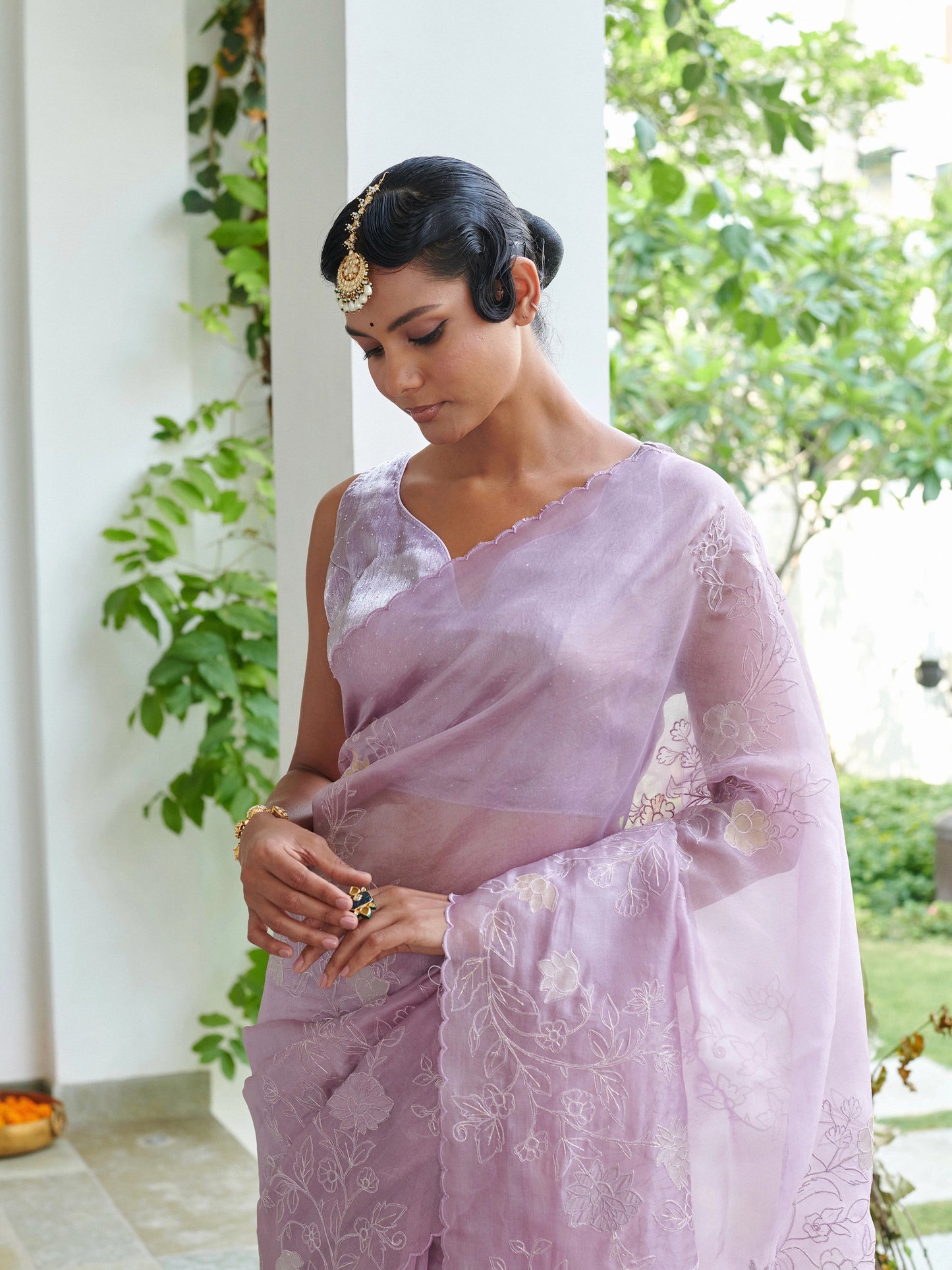 Applique Organza Saree