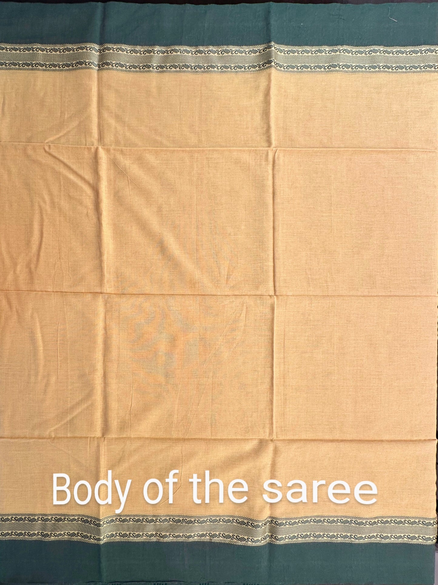 Yellow-Green Tripura Cotton Saree