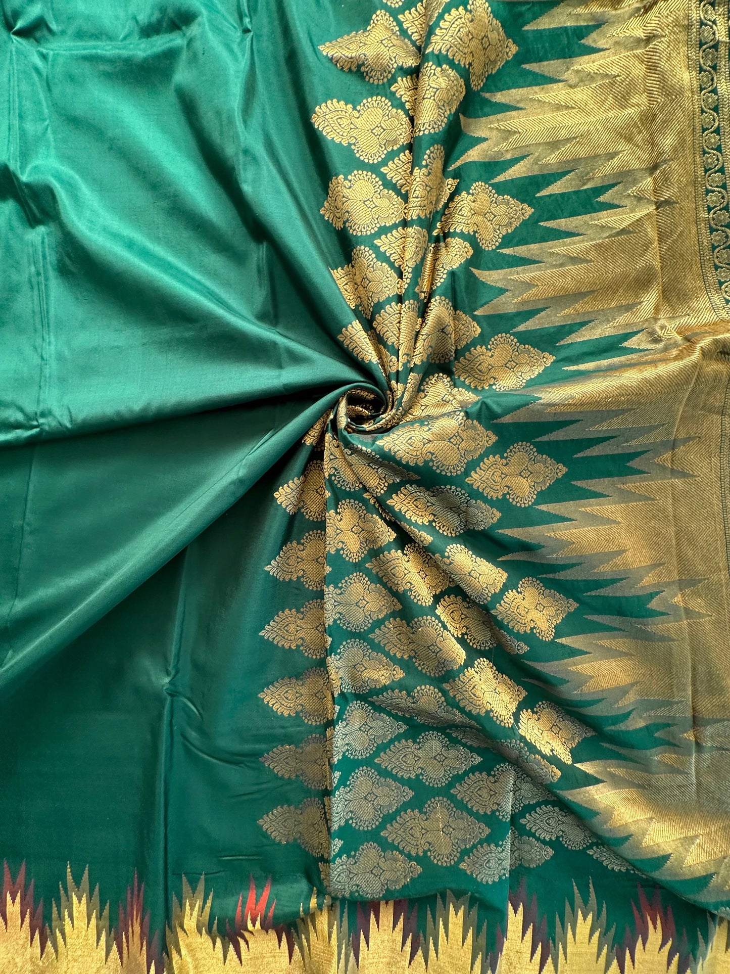 Madurai Temple Border Pure Silk Saree