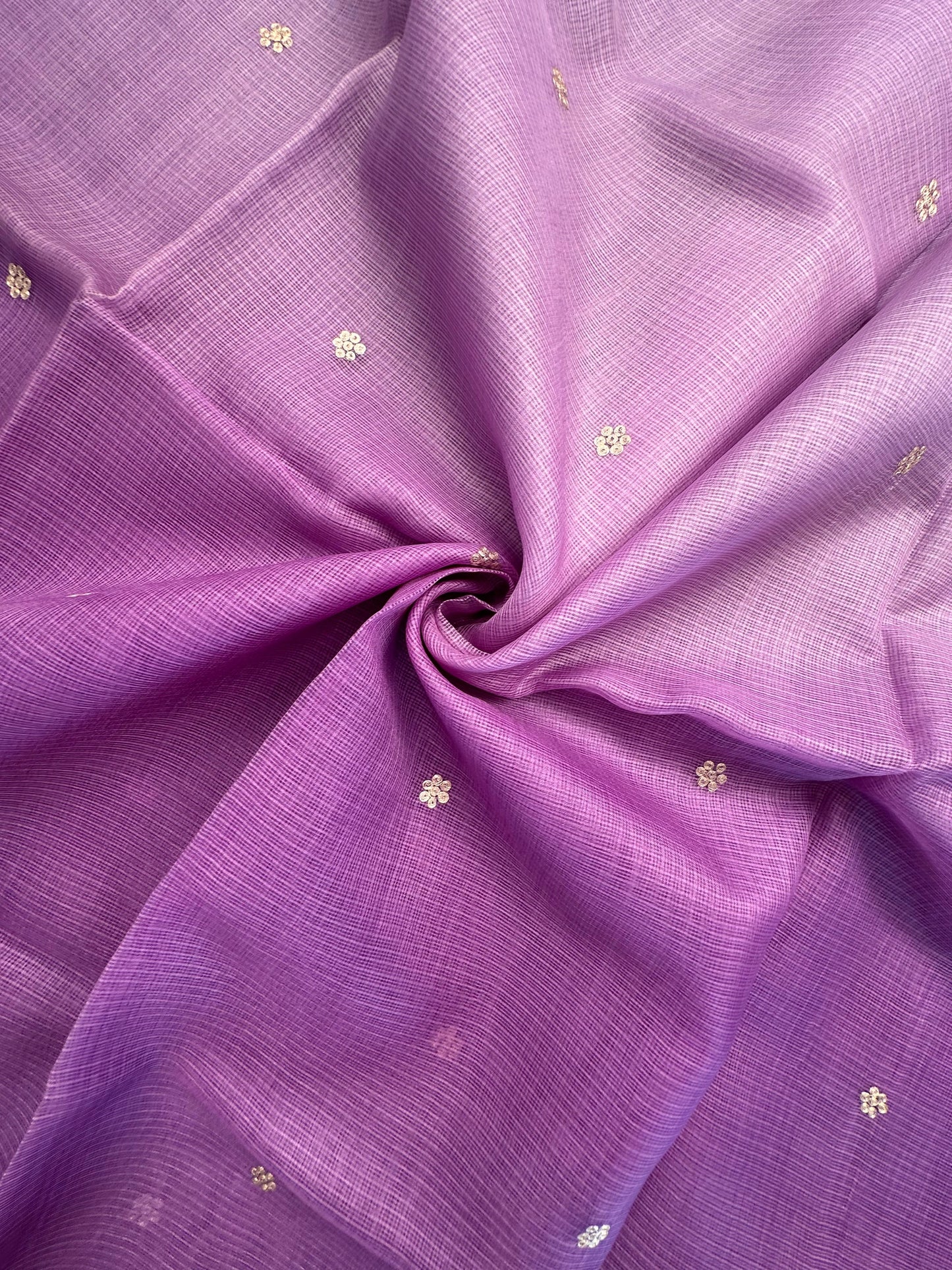 Lavender Gitika Kota Doria Pure Silk Saree