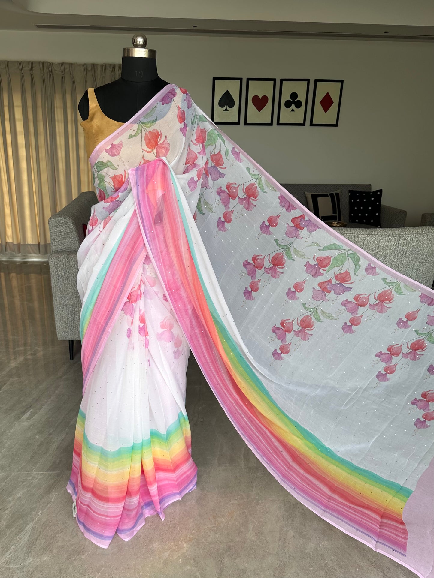Satrangi Pure Chiffon Saree