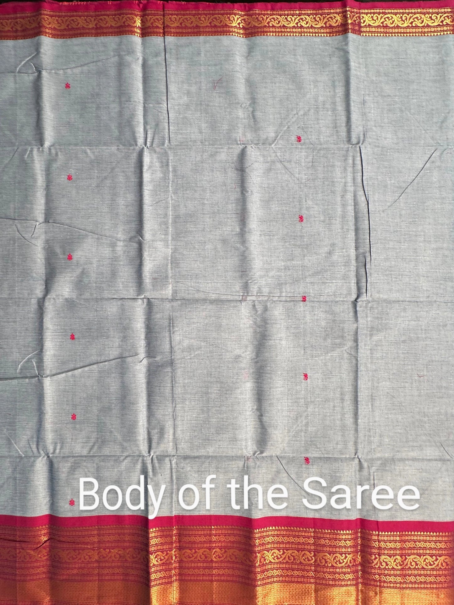 Grey Narayanpet Cotton Saree
