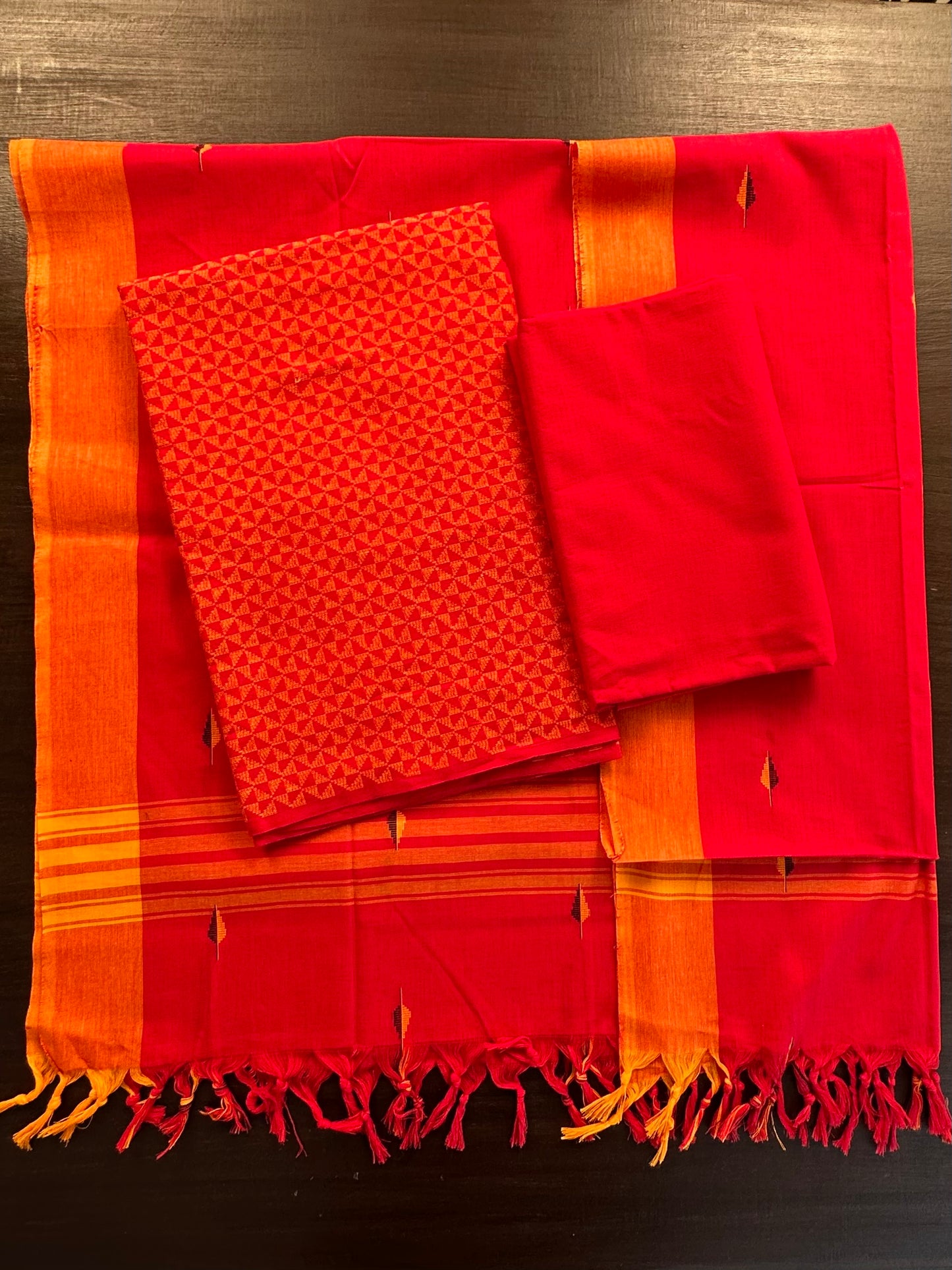 Jacquard Pure Handloom Cotton Suit