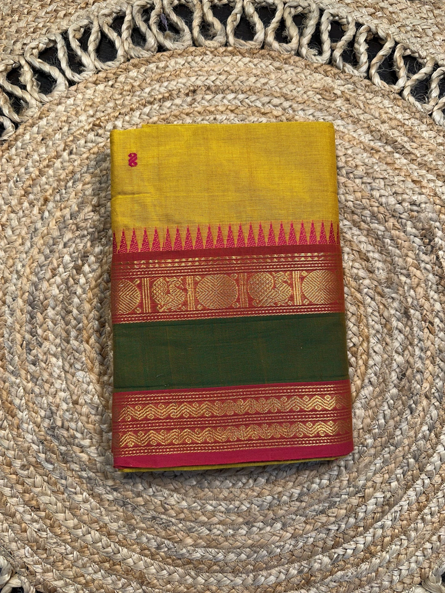 Mustard Narayanpet Cotton Saree