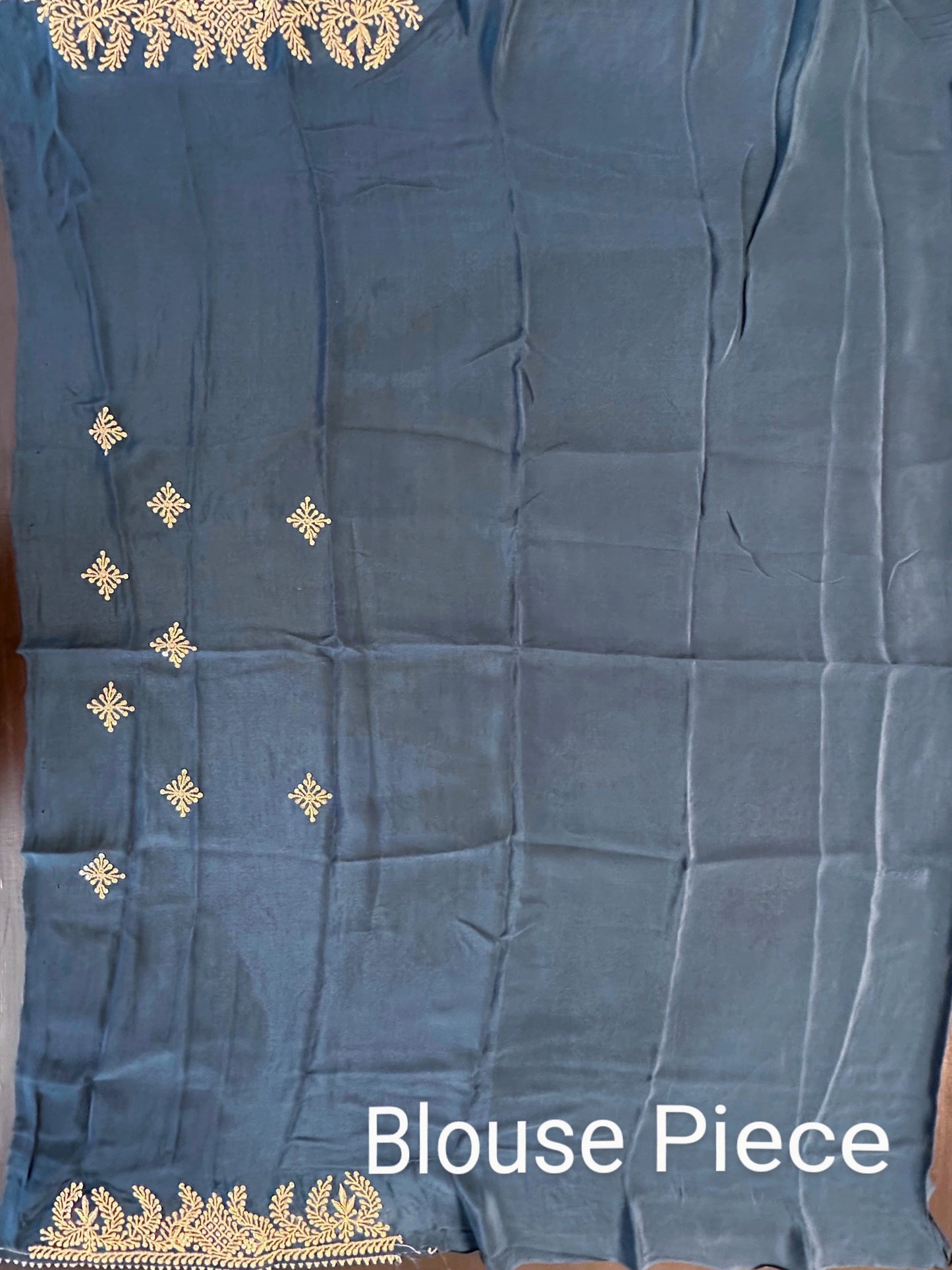 Blue Leheriya Georgette Saree With HandWork