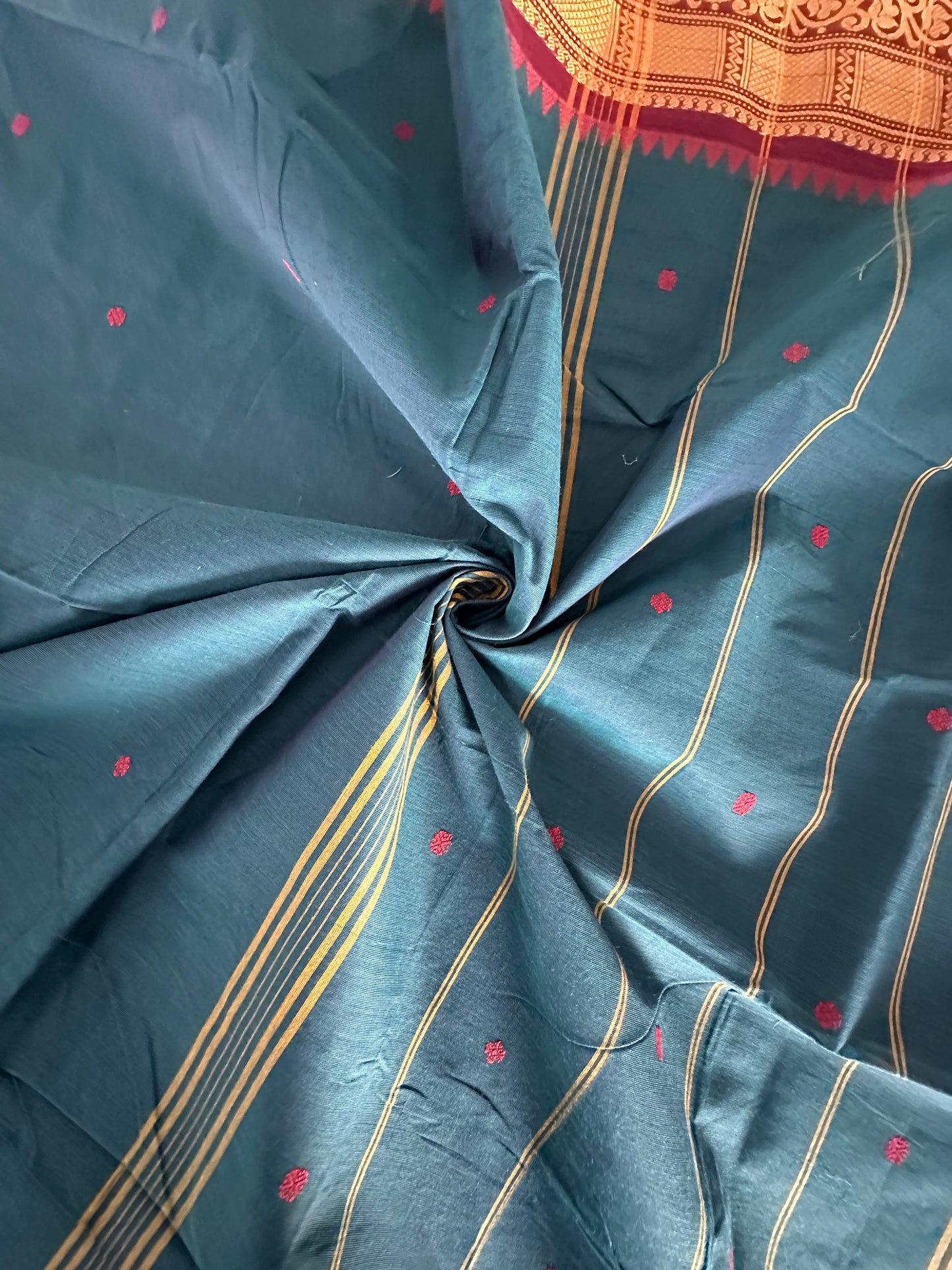 Peacock Blue Narayanpet Cotton Saree