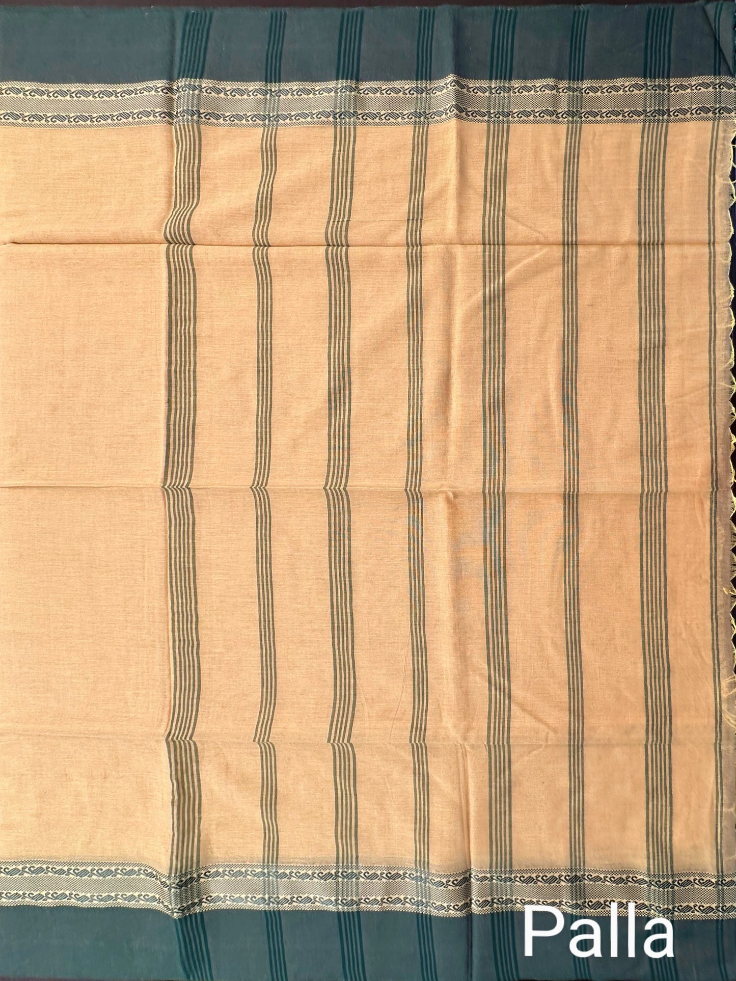 Yellow-Green Tripura Cotton Saree