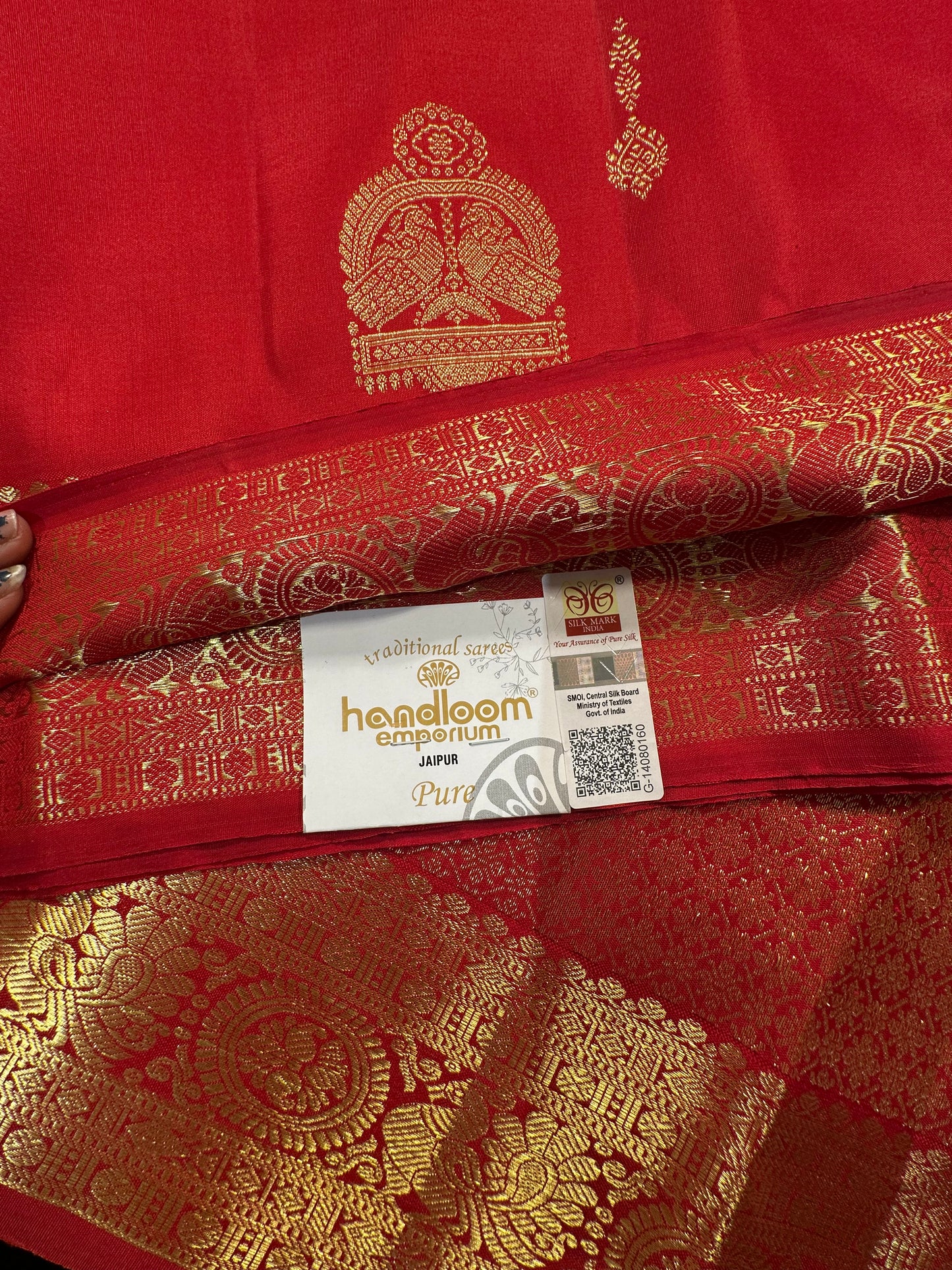 Red Handloom Kanjivaram Pure Silk Saree