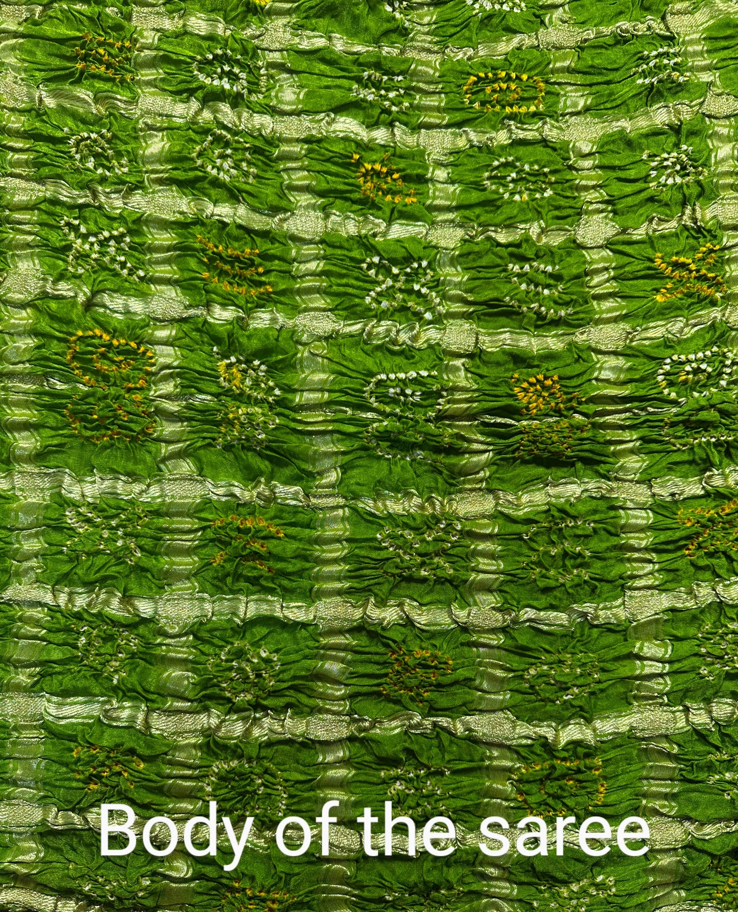 Mehendi Green Gharchola Bandhej Gajji Silk Saree