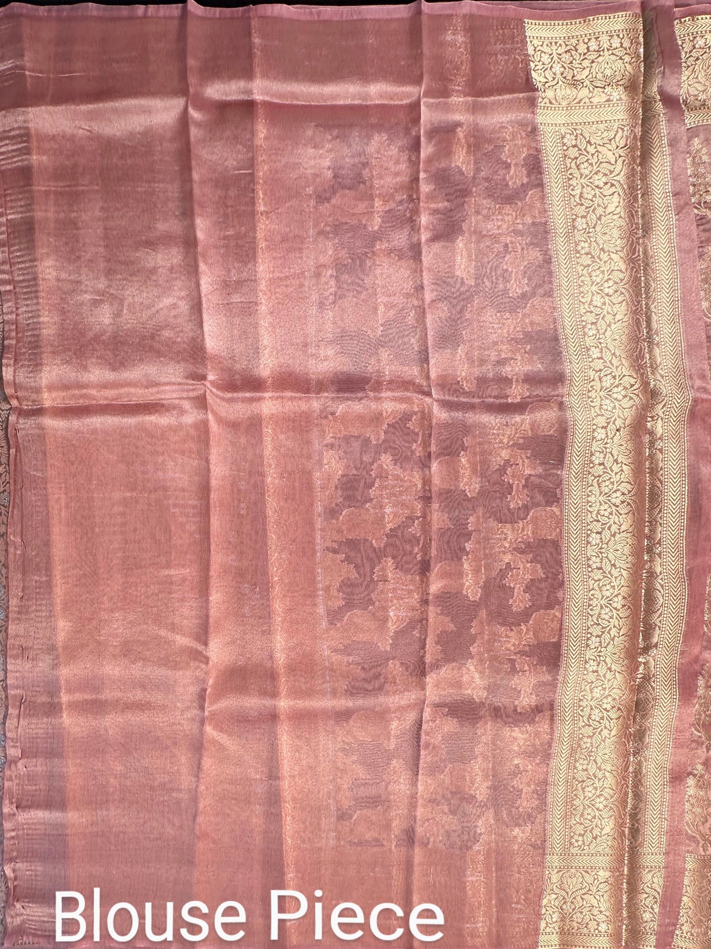 Dusky Pink Tissue Silk Saree