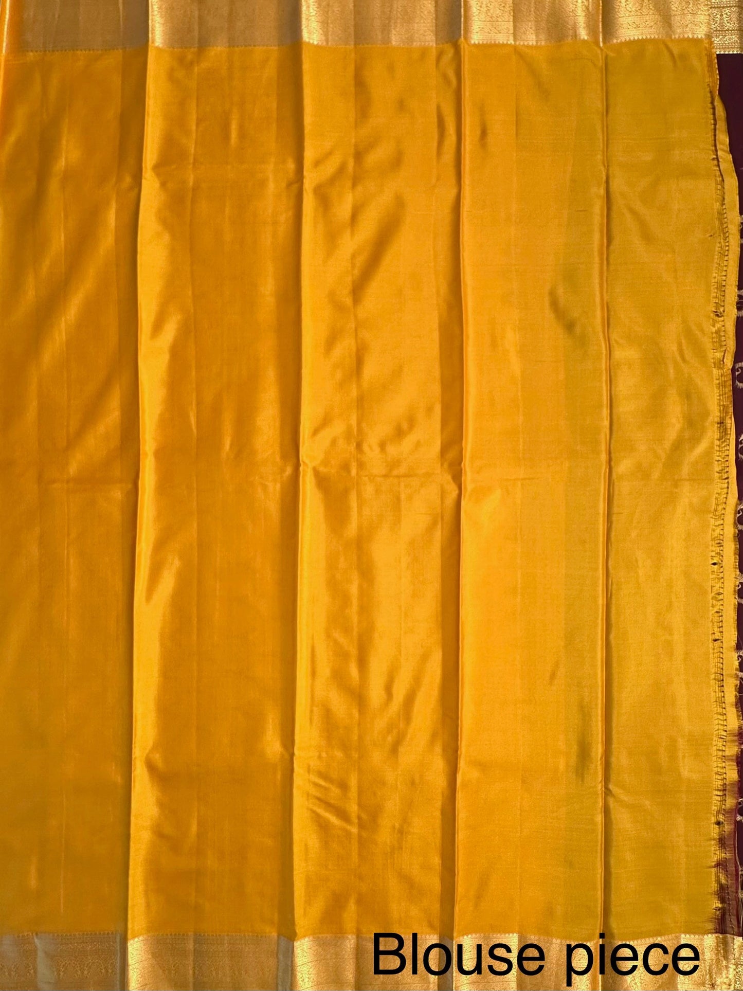 Wine-Mustard Pondicherry Pure Silk Saree