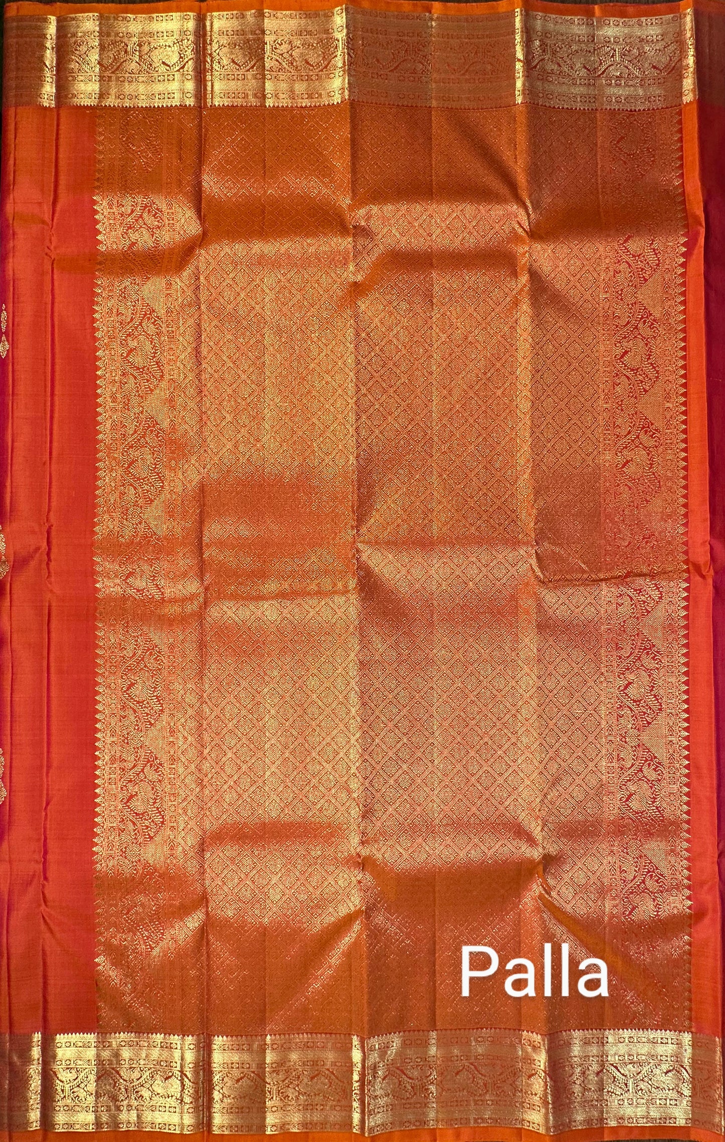 Peach Handloom Kanjivaram Pure Silk Saree