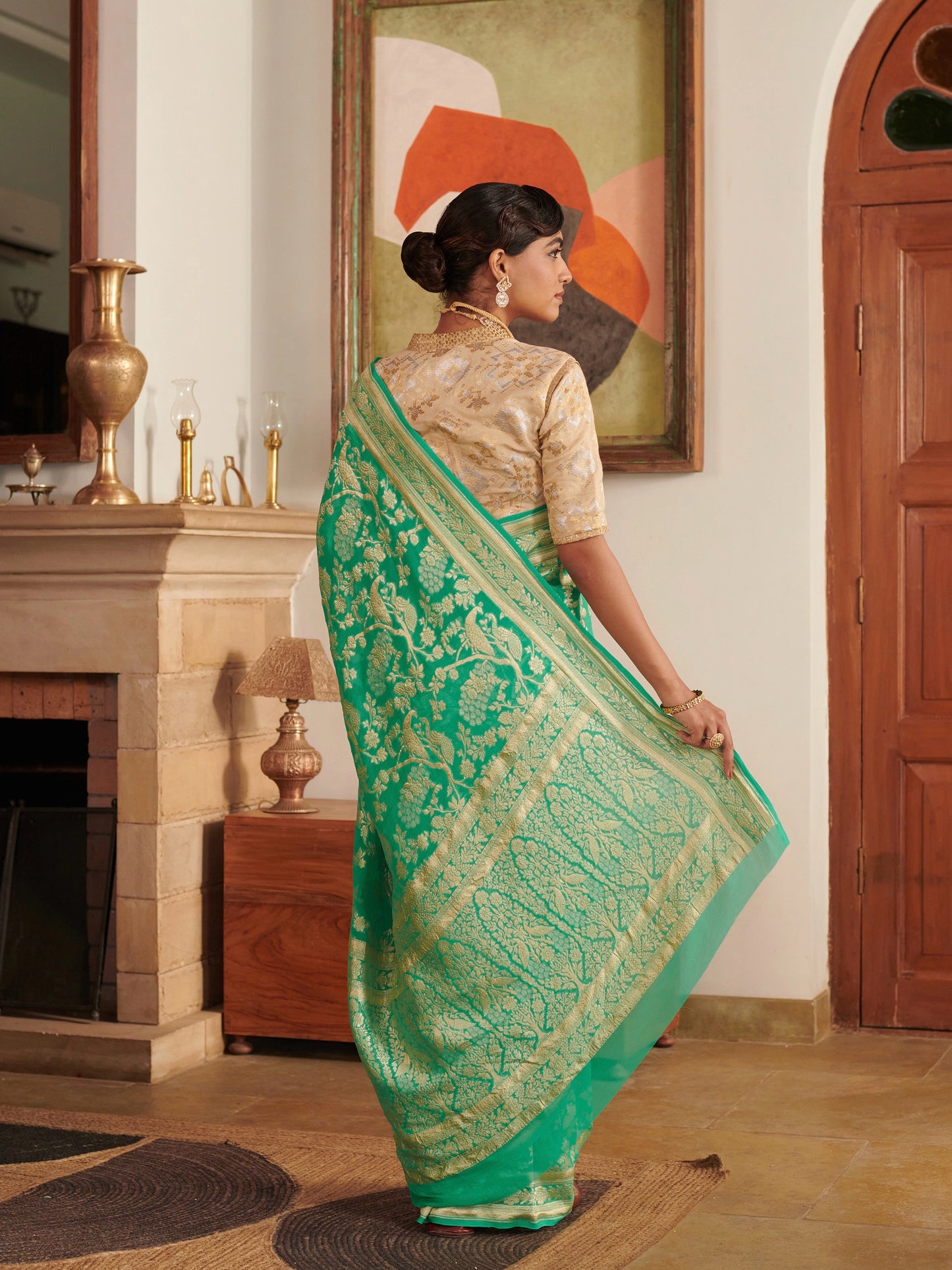 Khaddi Jaal Pure Georgette Saree