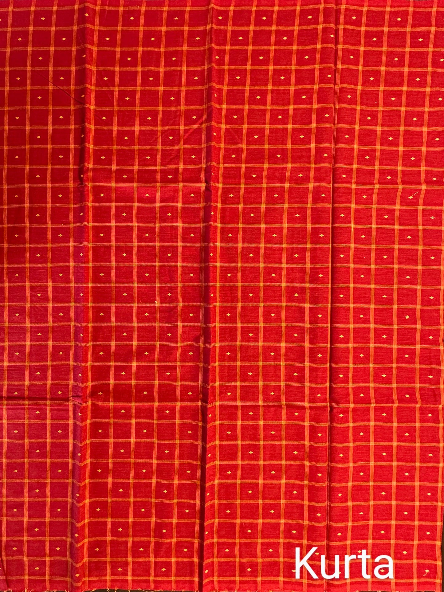 Maroon Checkered Handloom Cotton Suit