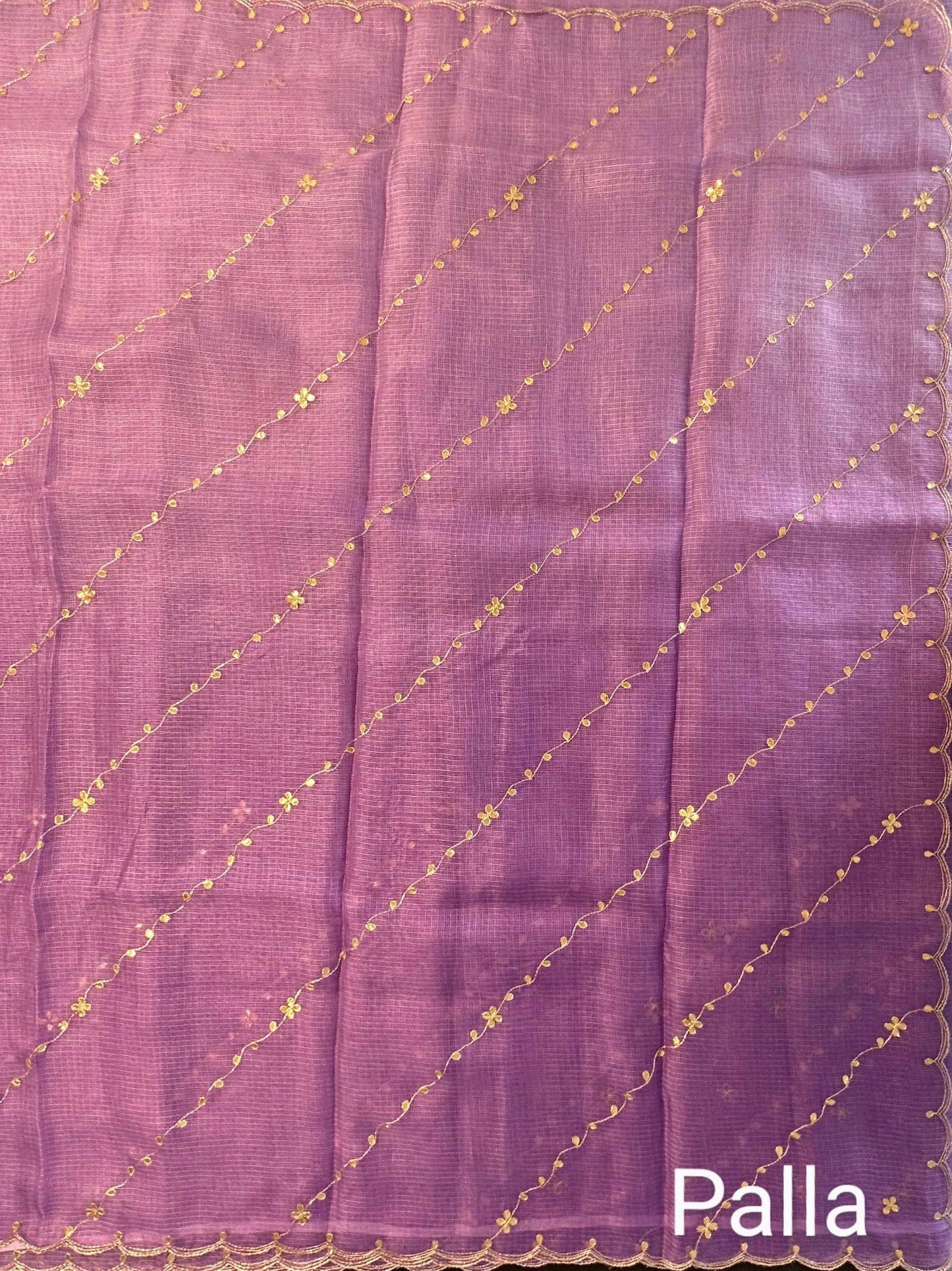 Kota Doria Pure Silk Saree With Gota Patti Work