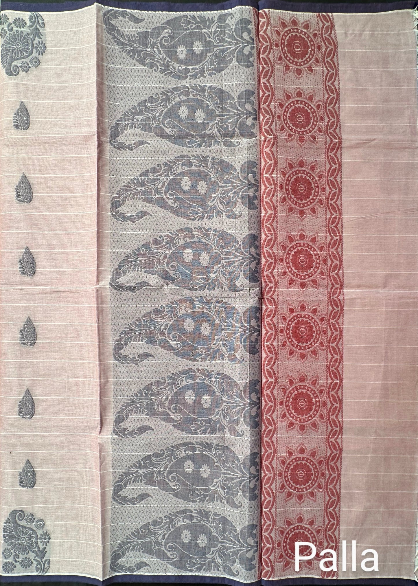 Light Mauve Village Pure Cotton Saree