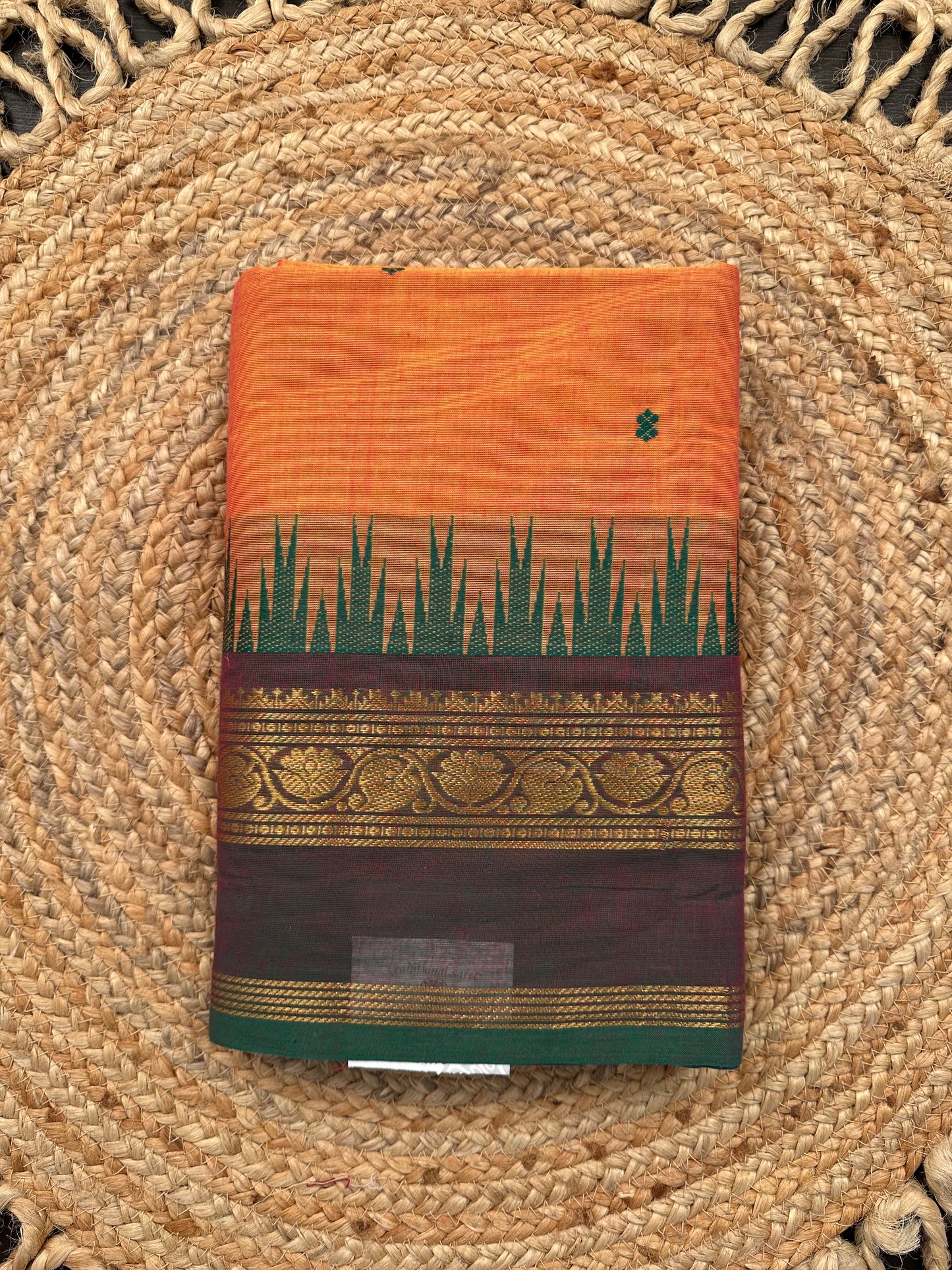 Mustard Narayanpet Cotton Saree