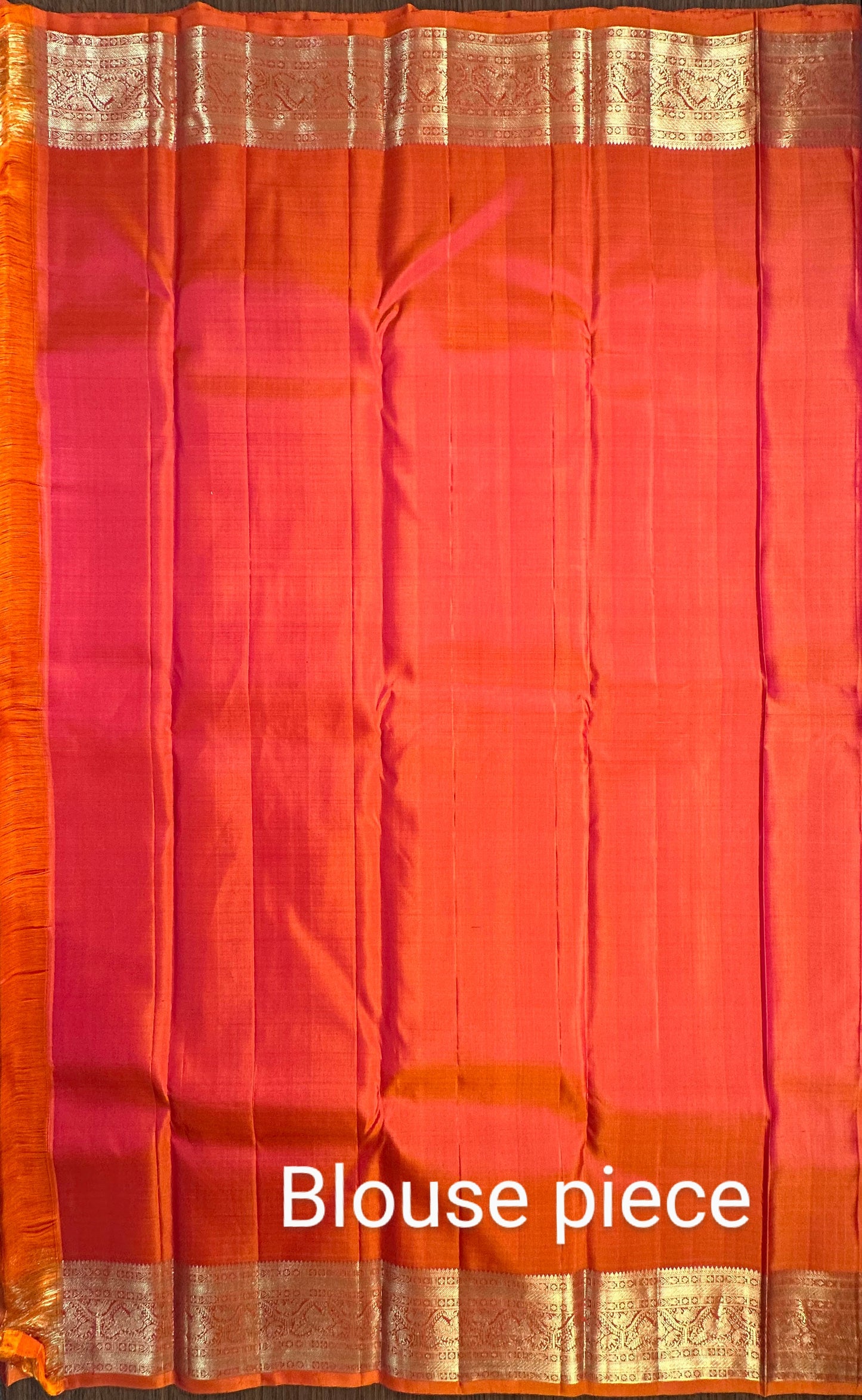 Peach Handloom Kanjivaram Pure Silk Saree