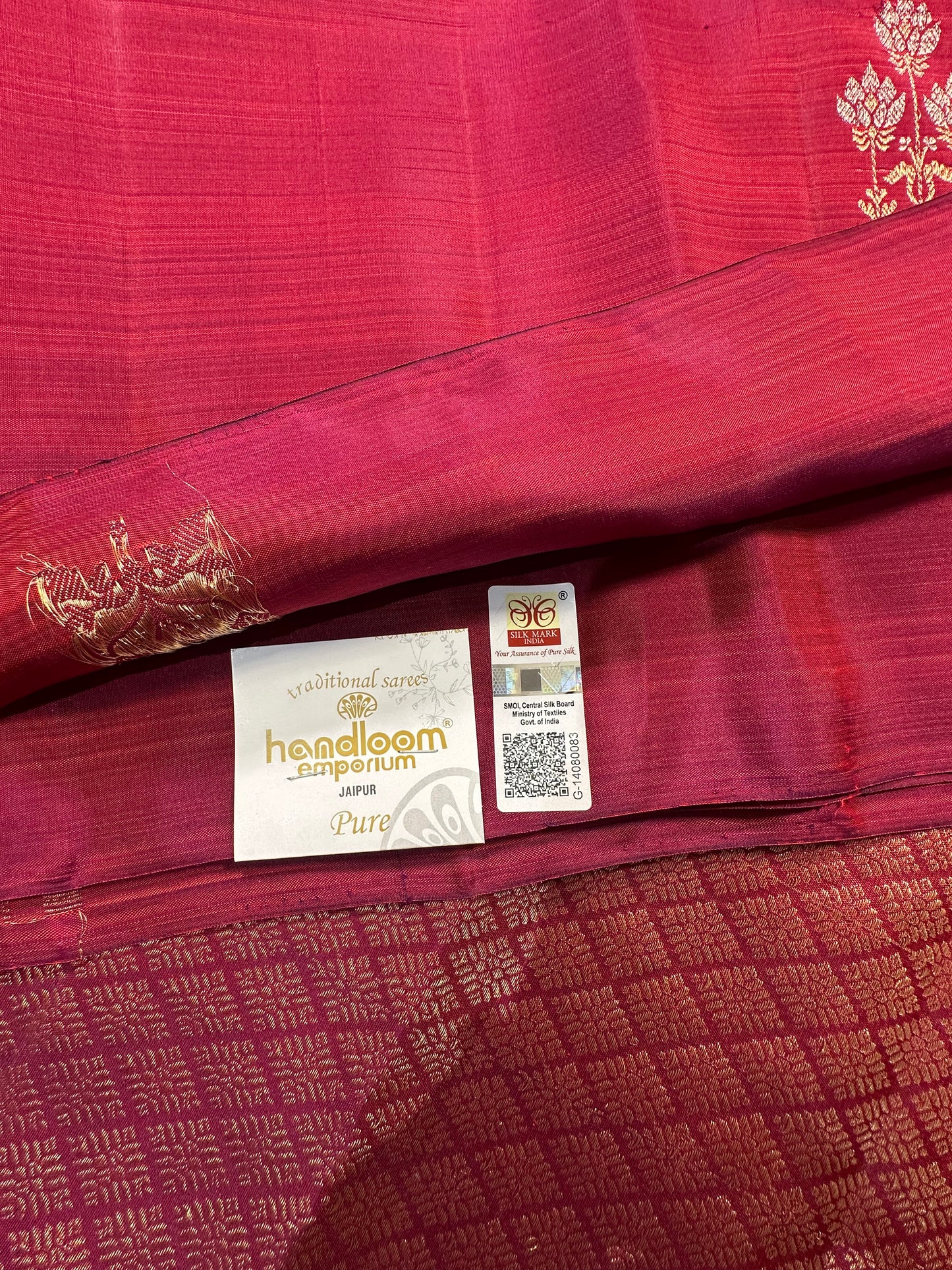 Magenta Handloom Kanjivaram Pure Silk Saree