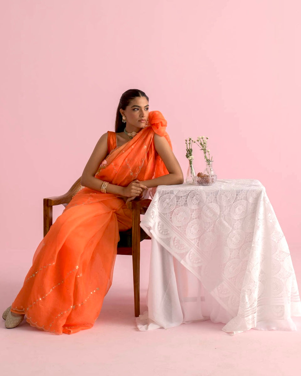 Kota Doria Pure Silk Saree With Gota Patti Work