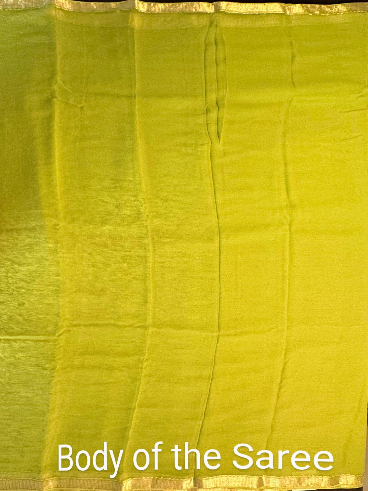 Parrot Green Pure Chiffon Saree
