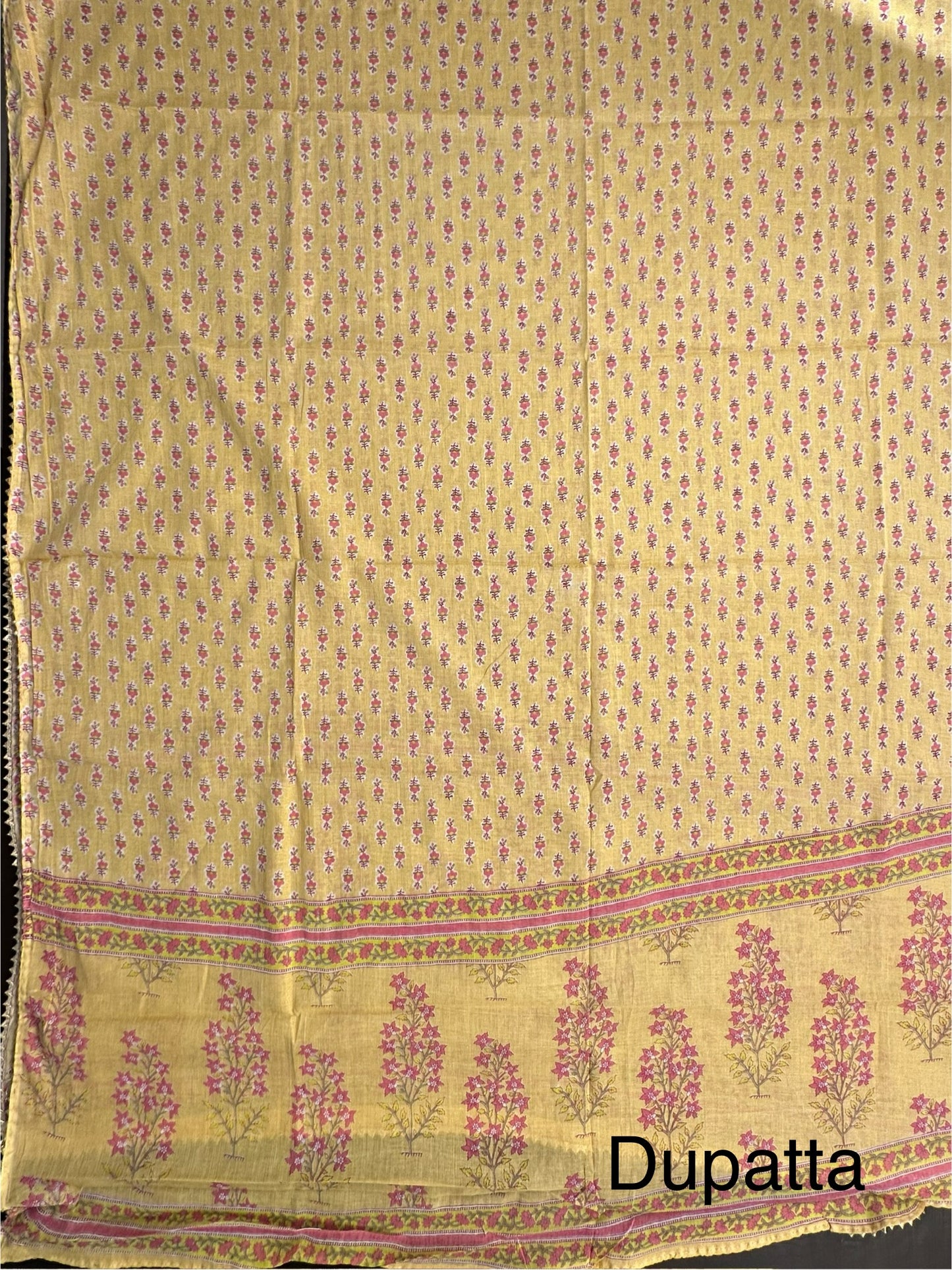 Lemon Jaipuri Necktie Cotton 3-Piece Suit