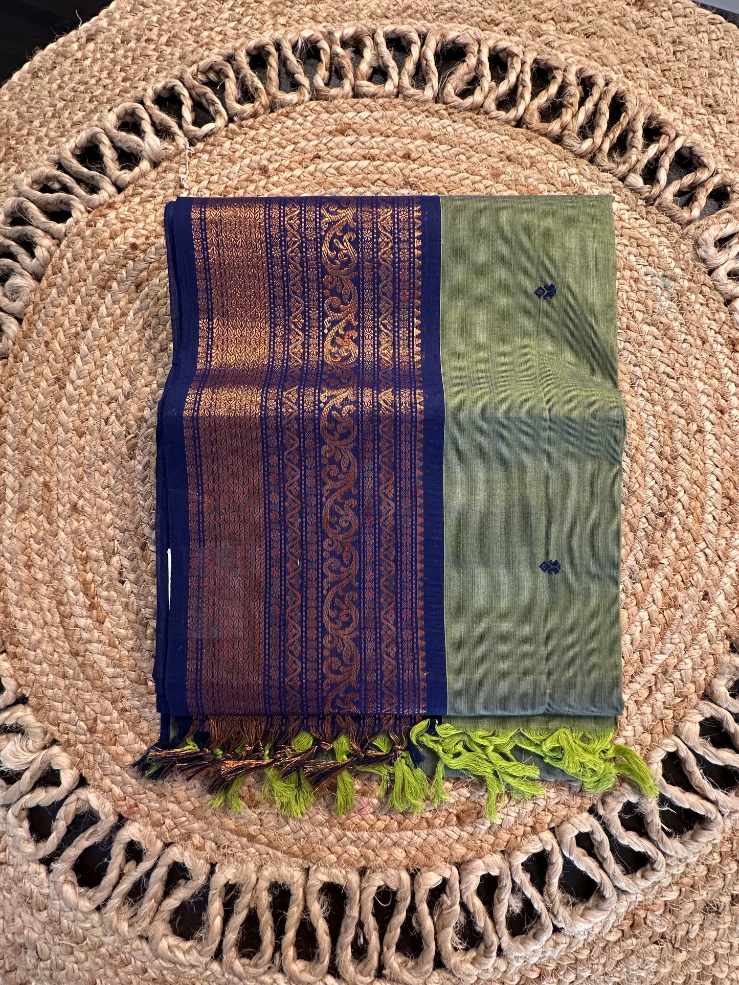 Green Narayanpet Cotton Saree